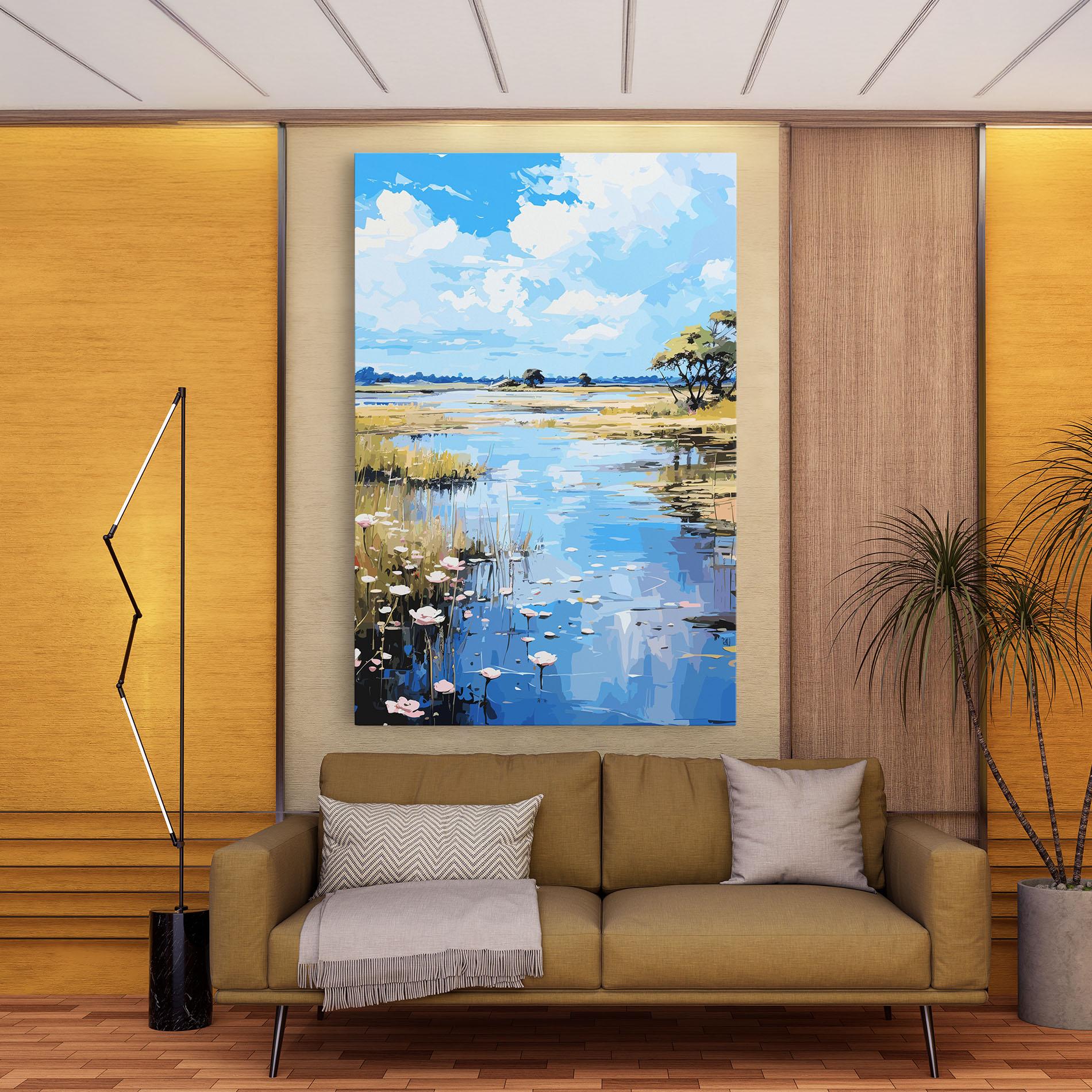 Картина на платно Riverside Flowers mockup 9