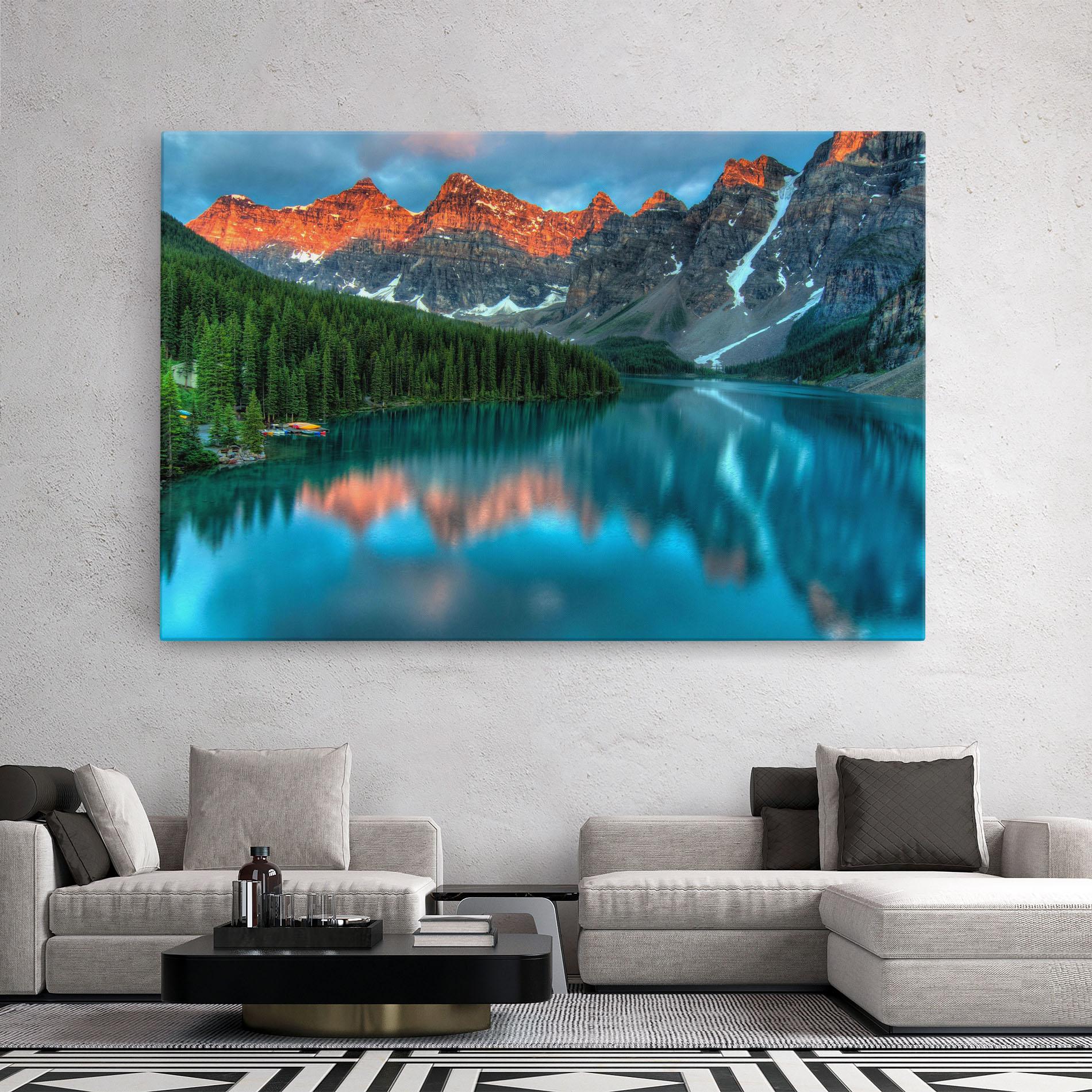 Картина на платно Beautiful Blue Lake mockup 2