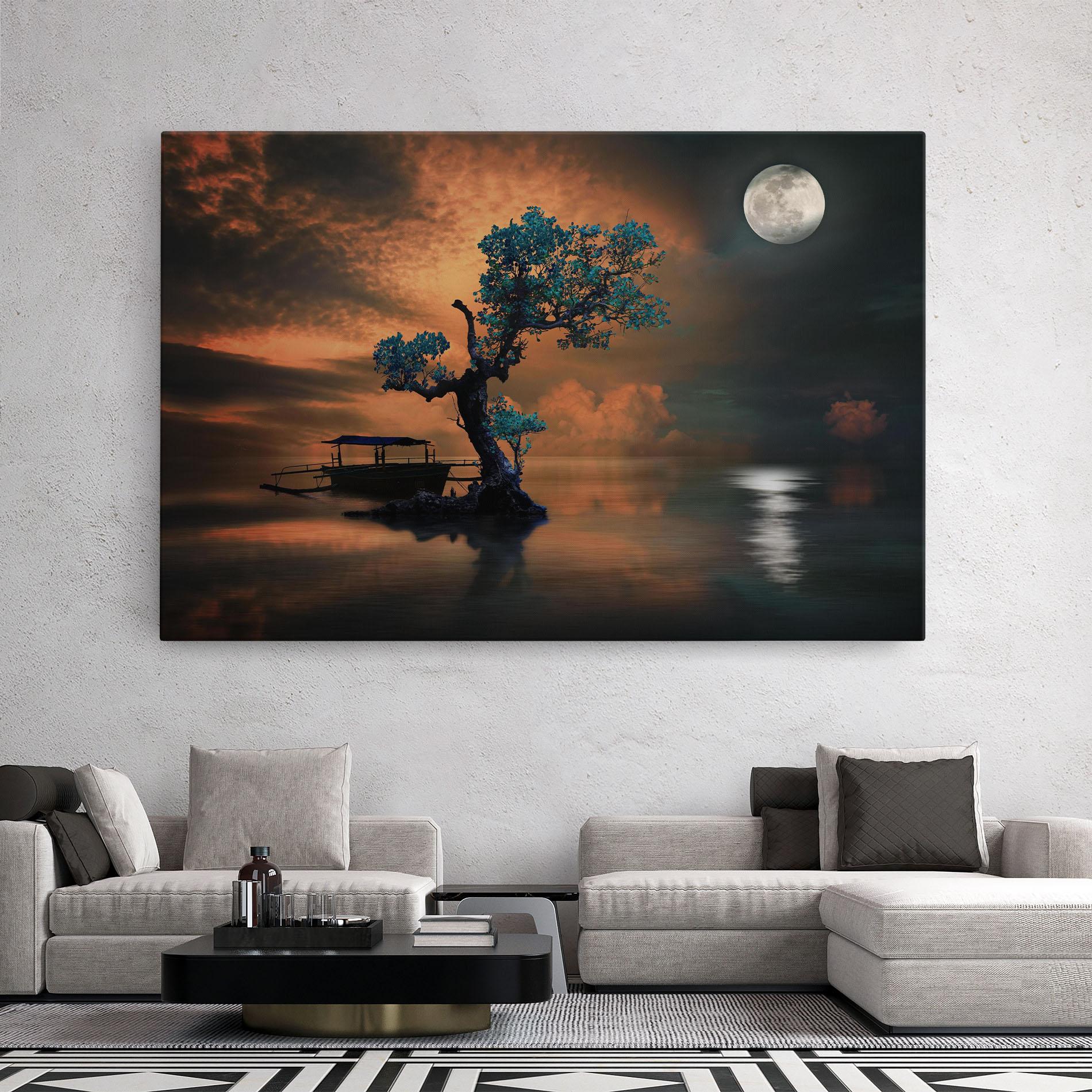 Картина на платно Blue Tree mockup 2