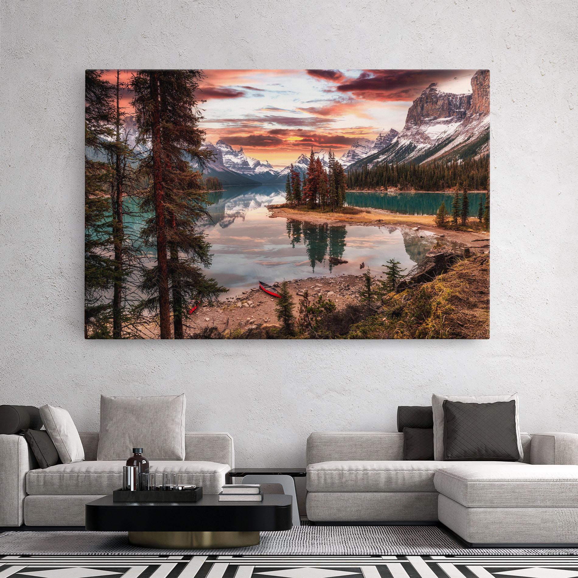 Картина на платно Sunset Lake View mockup 2