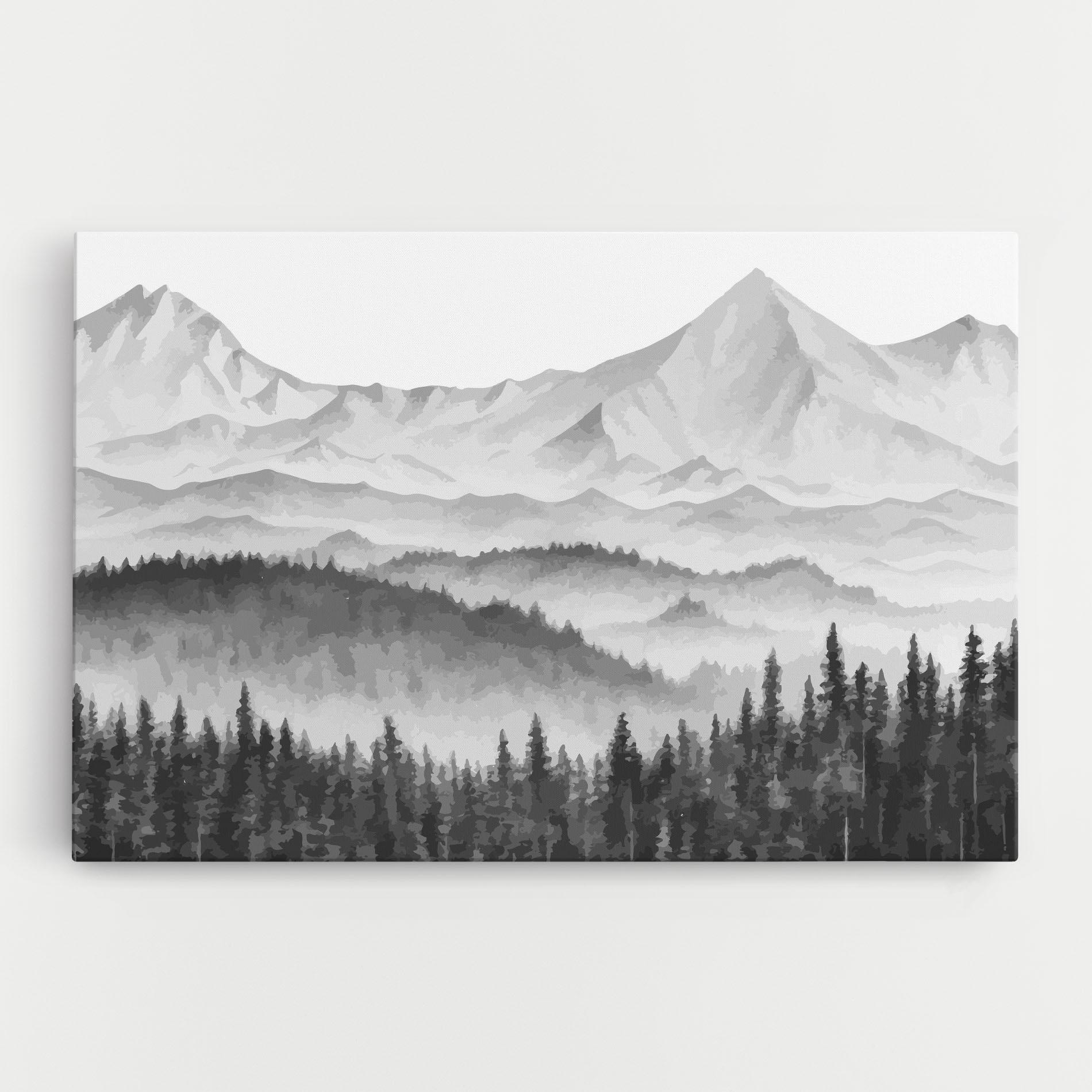 Картина на платно Grey Mountain Drawing mockup 0