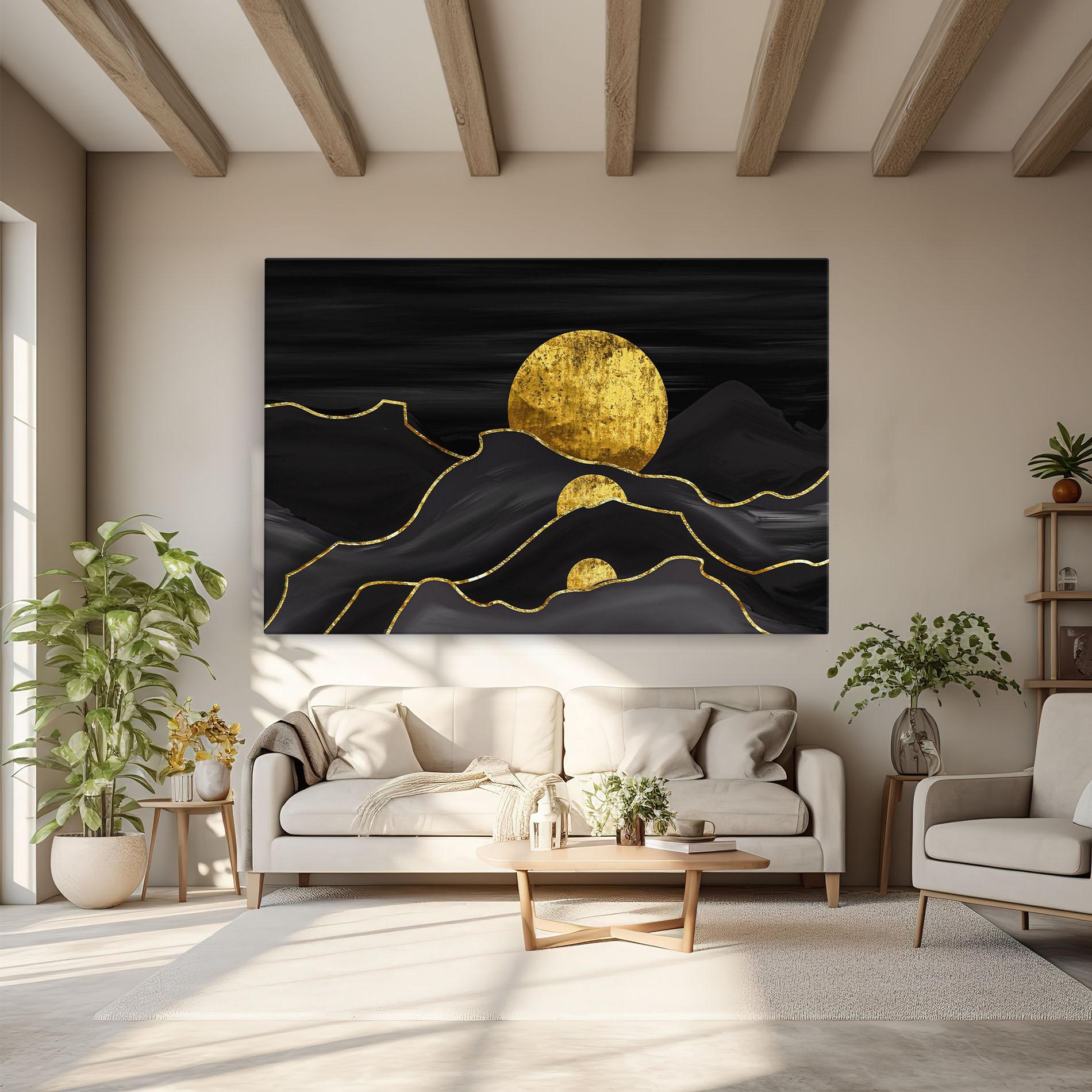 Картина на платно Black Moutains mockup 6