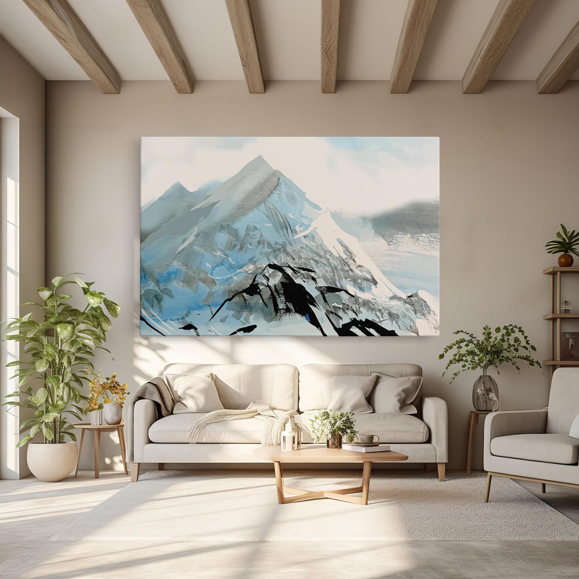 Картина на платно Blue Black Mountain mockup 6