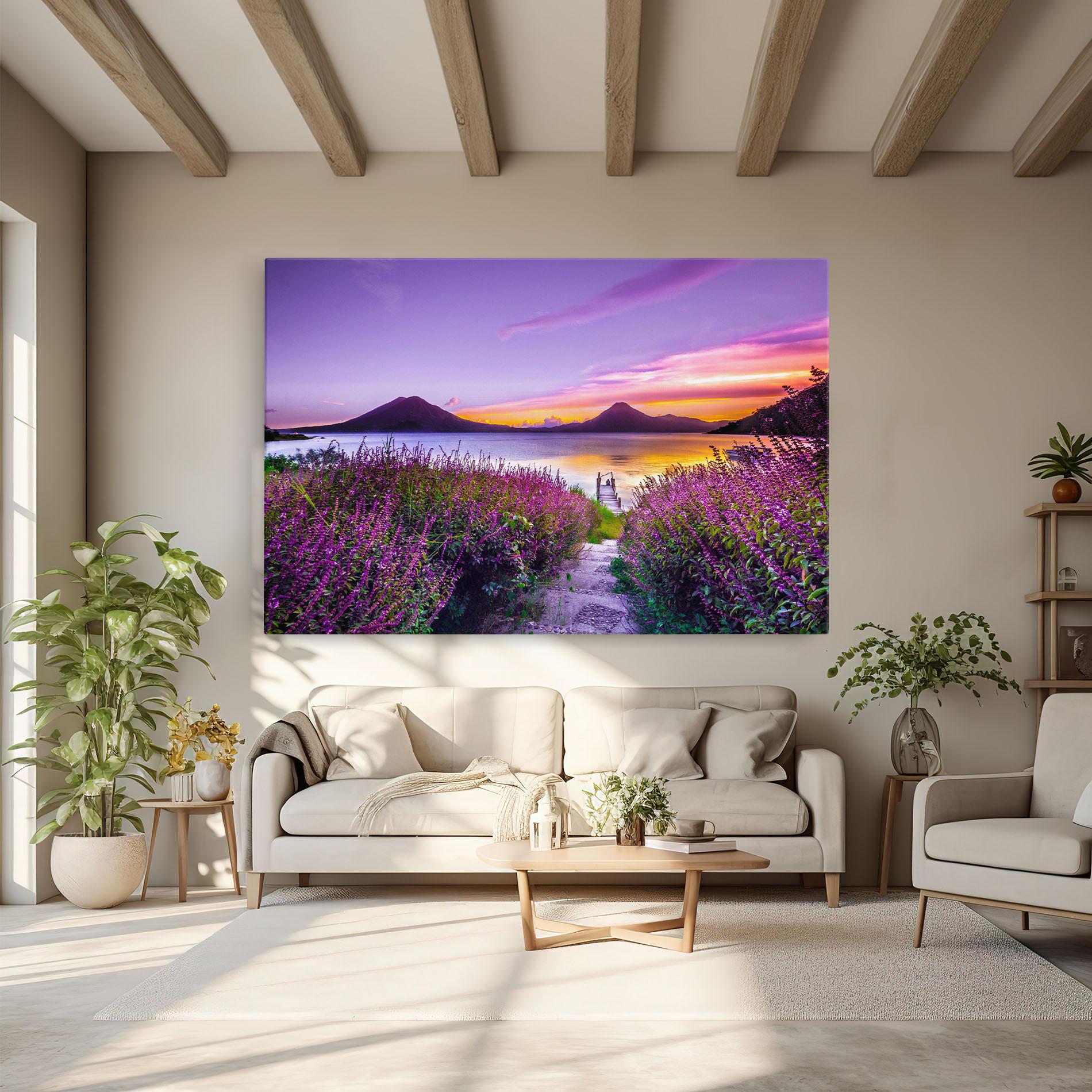 Картина на платно Purple Lake mockup 6