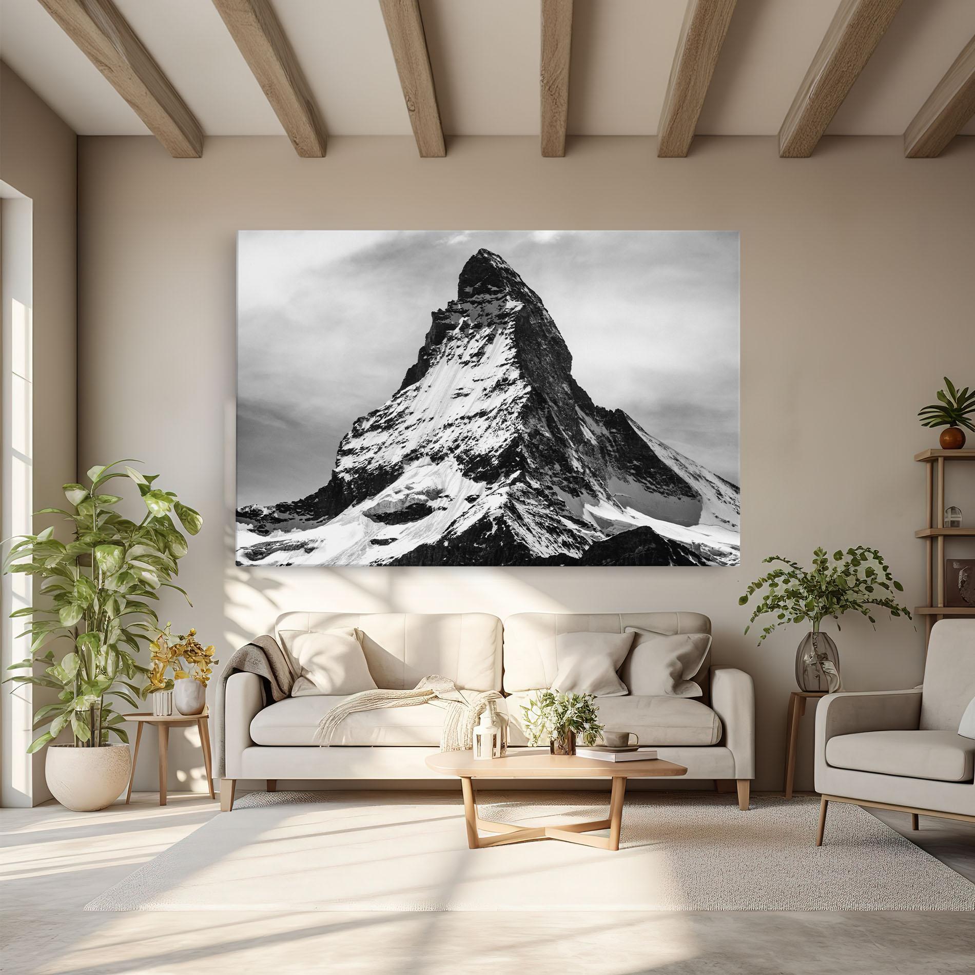 Картина на платно Snowy Black Mountain mockup 6