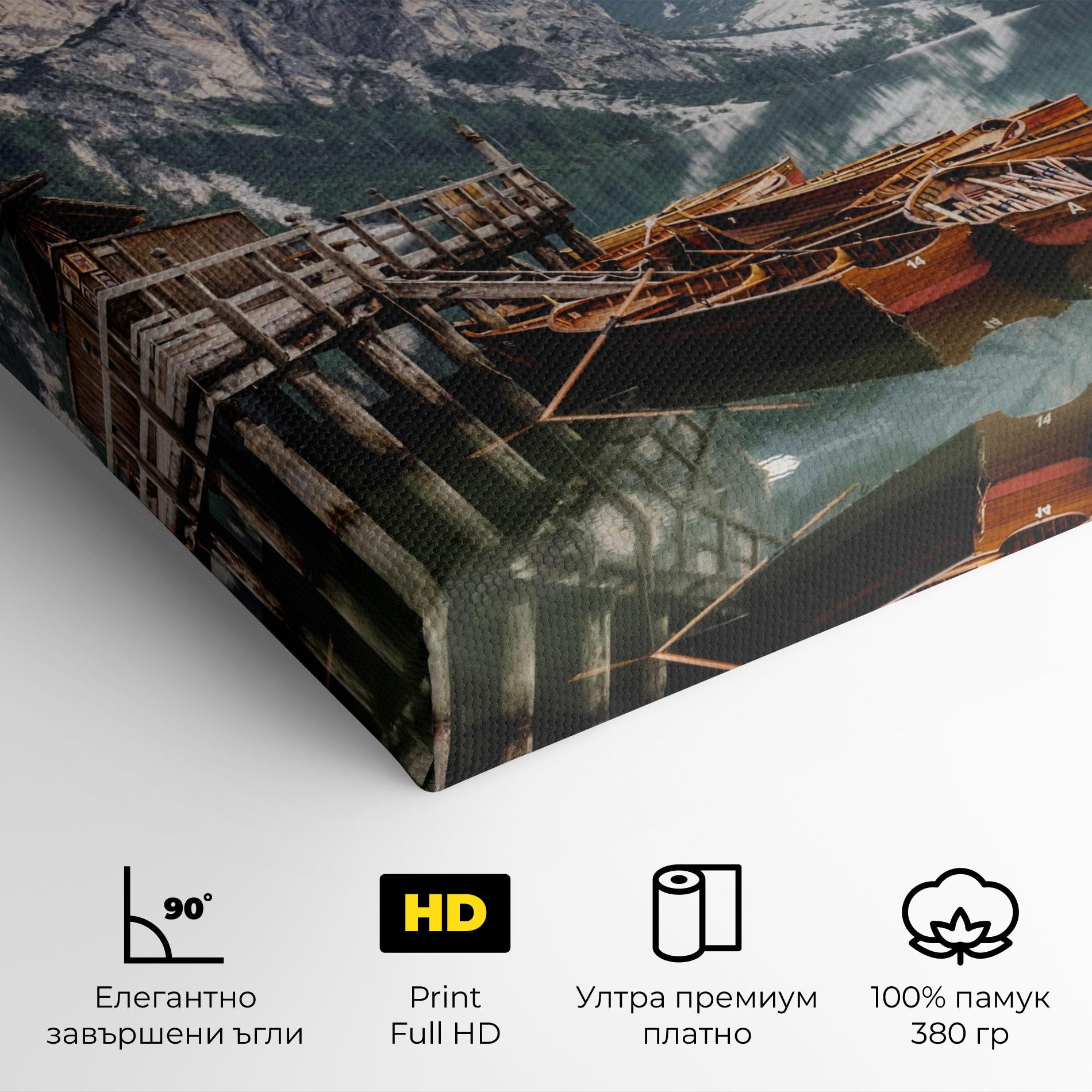 Картина на платно Cabin Lake mockup 4