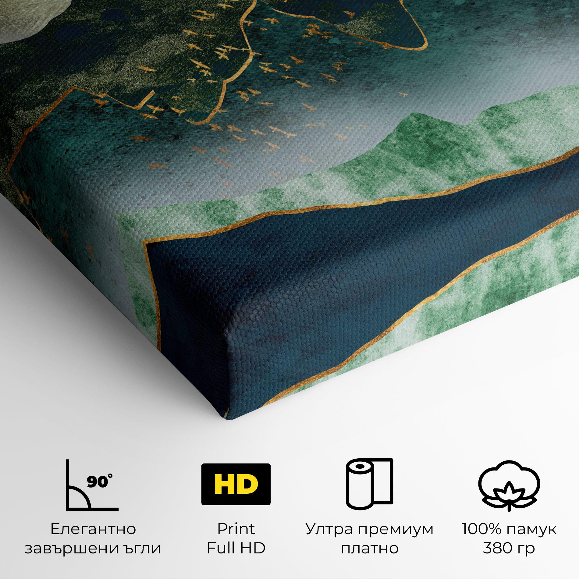 Картина на платно Golden Mountains mockup 4