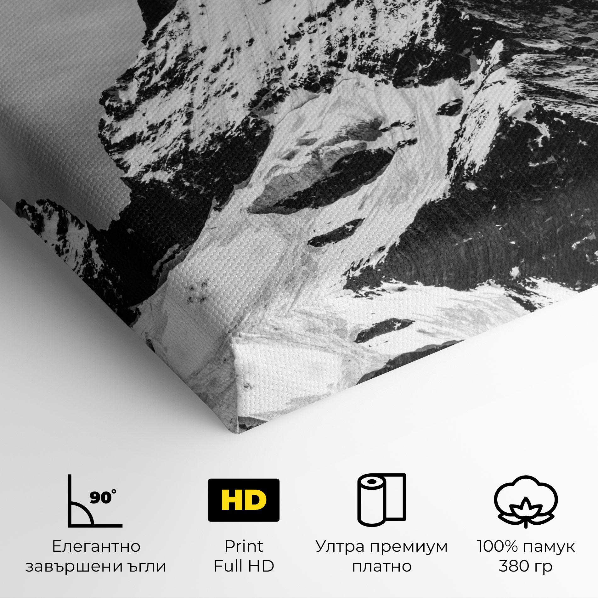 Картина на платно Snowy Black Mountain mockup 4