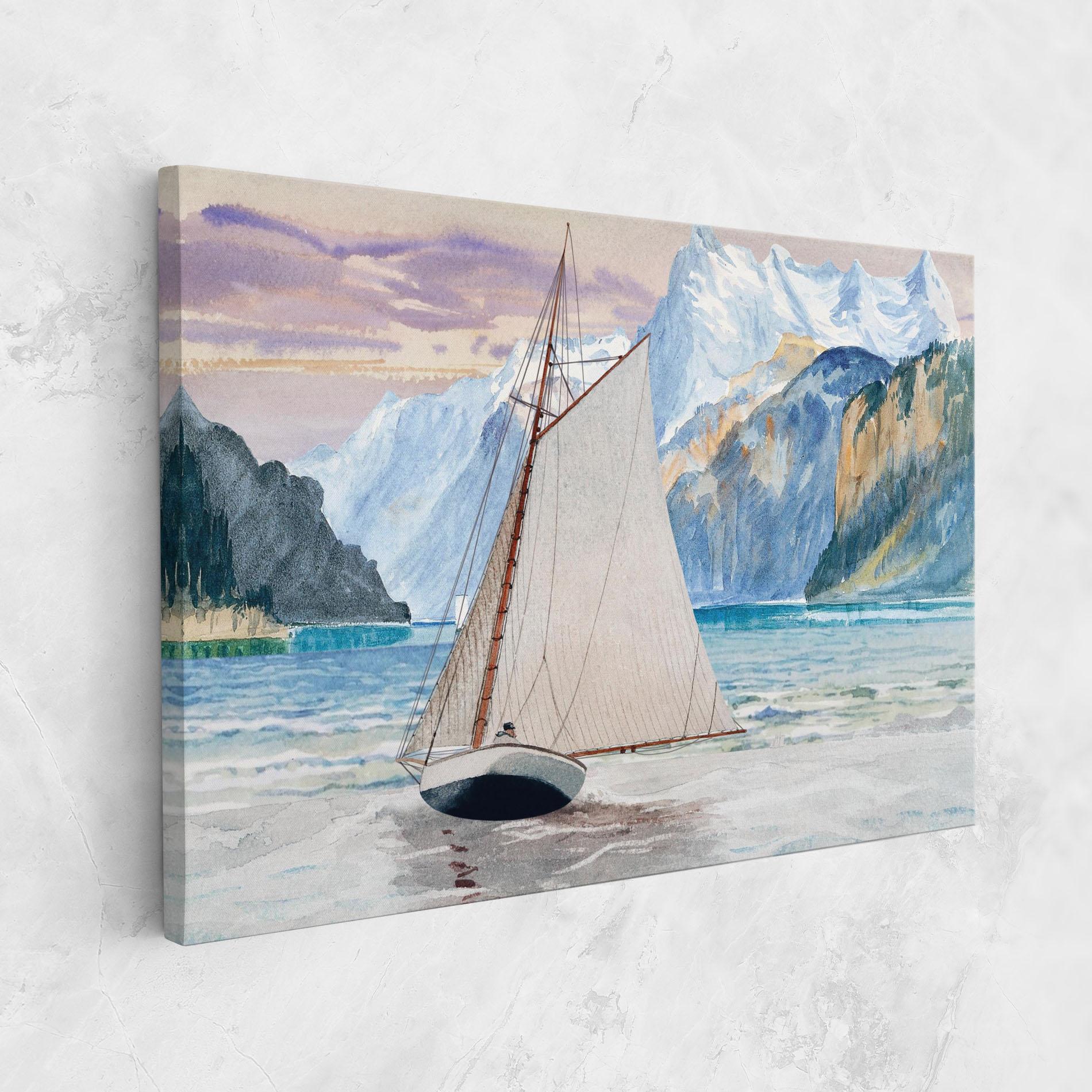 Картина на платно Boat Mountain View mockup 1