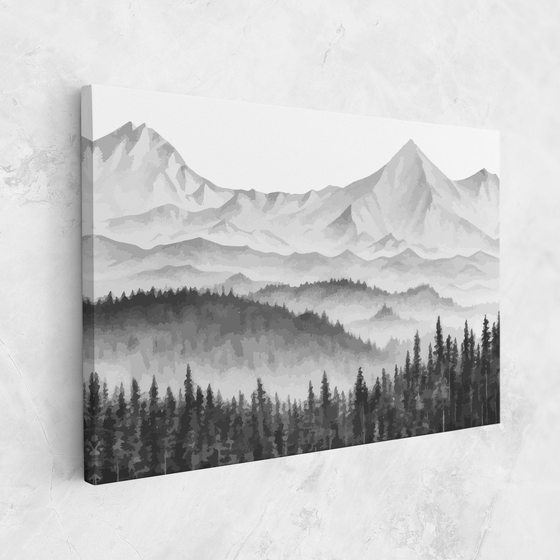 Картина на платно Grey Mountain Drawing mockup 1