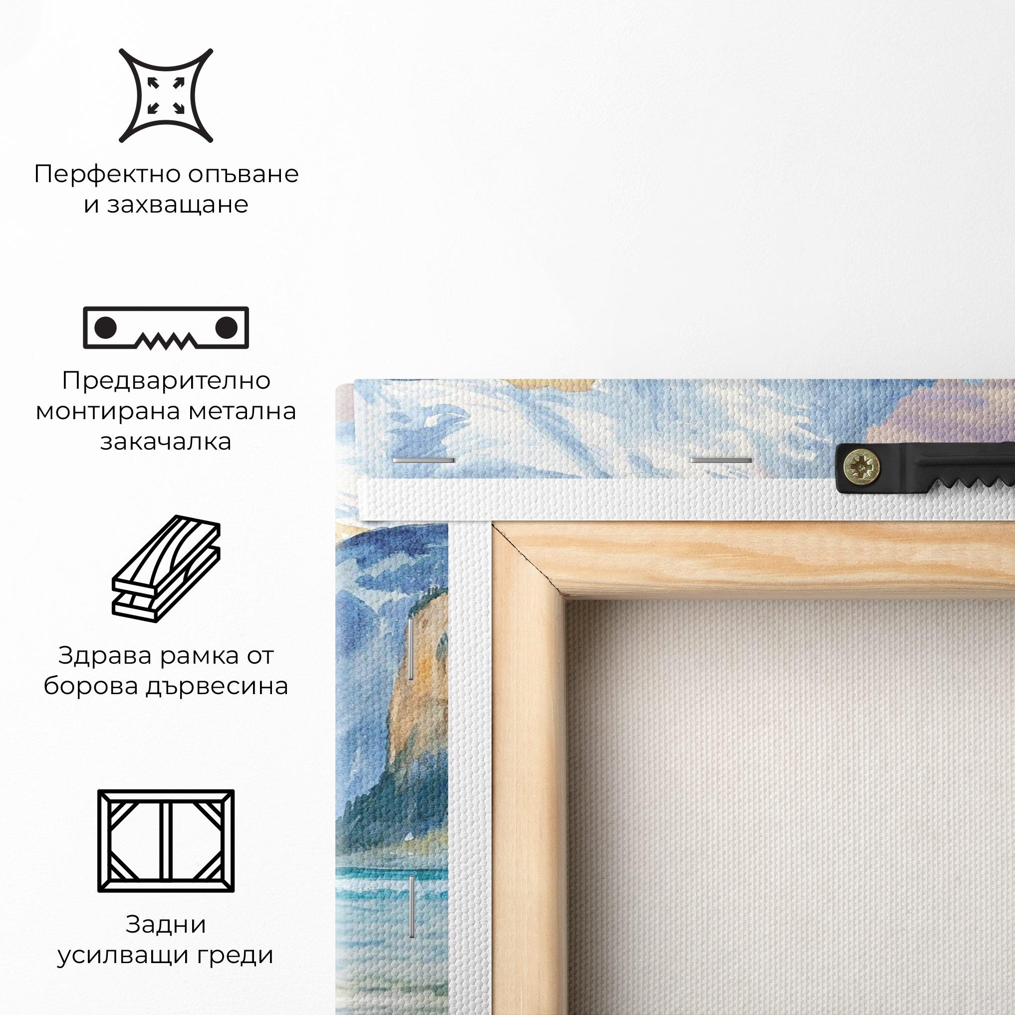 Картина на платно Boat Mountain View mockup 5