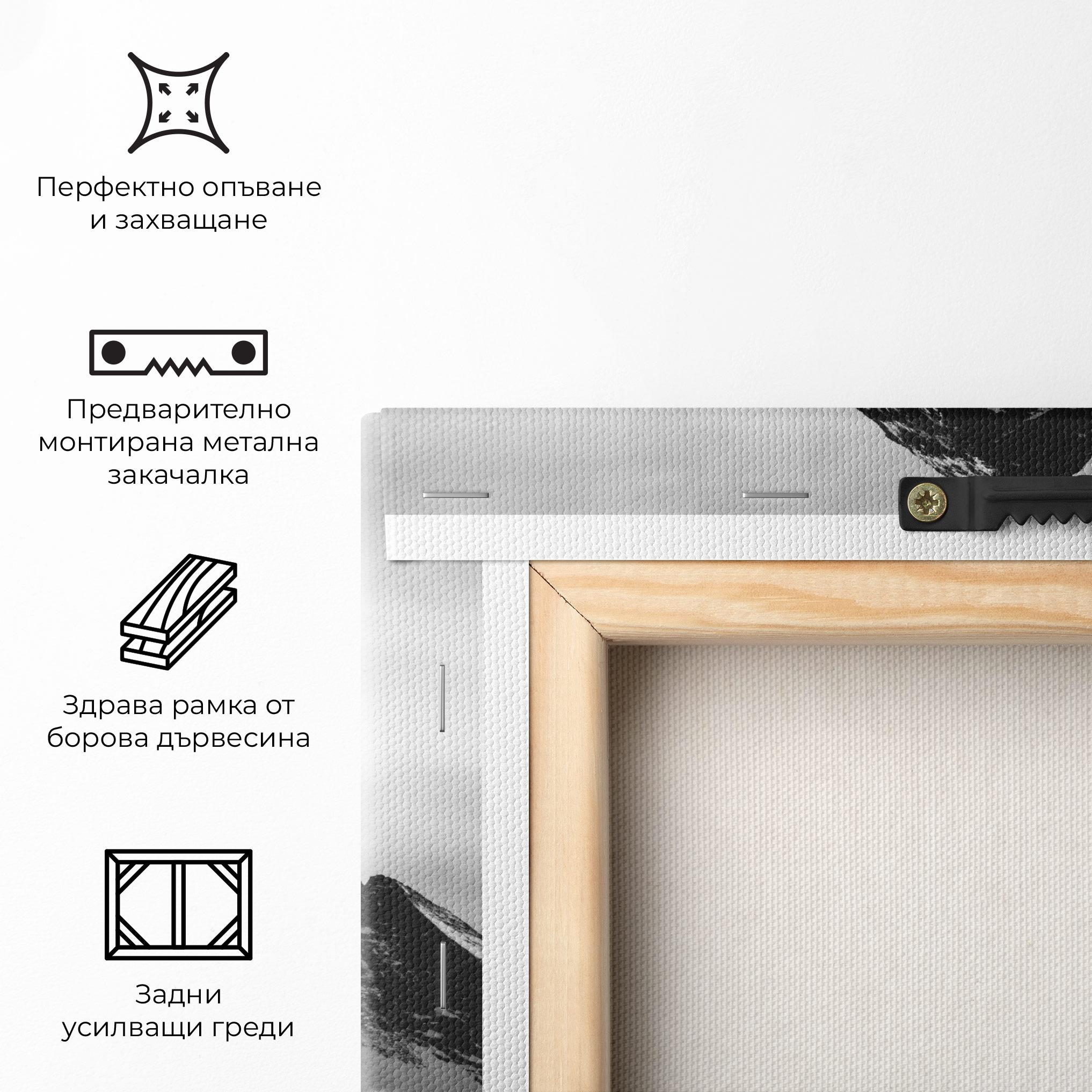 Картина на платно Snowy Black Mountain mockup 5