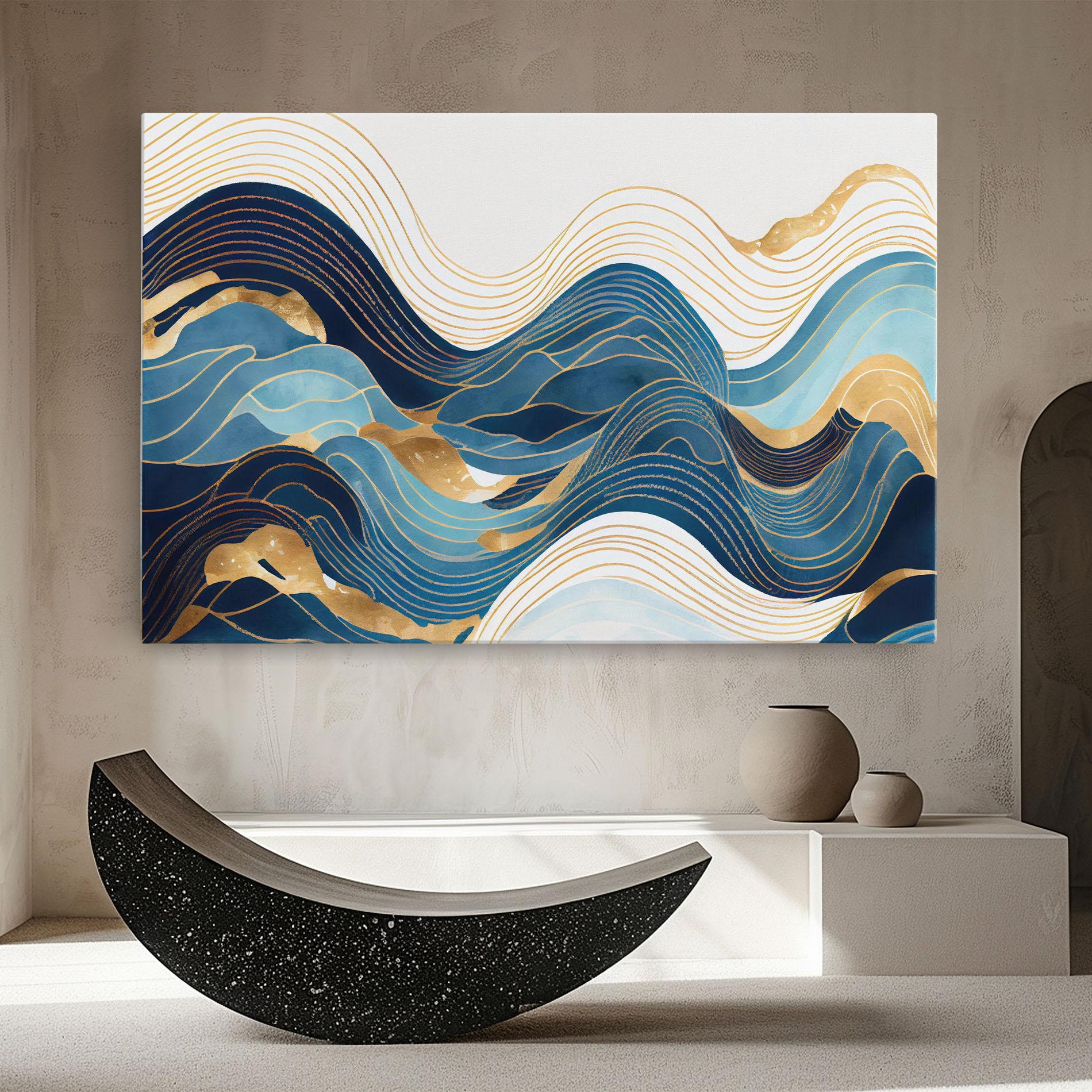 Картина на платно Blue Wave Mountain mockup 8