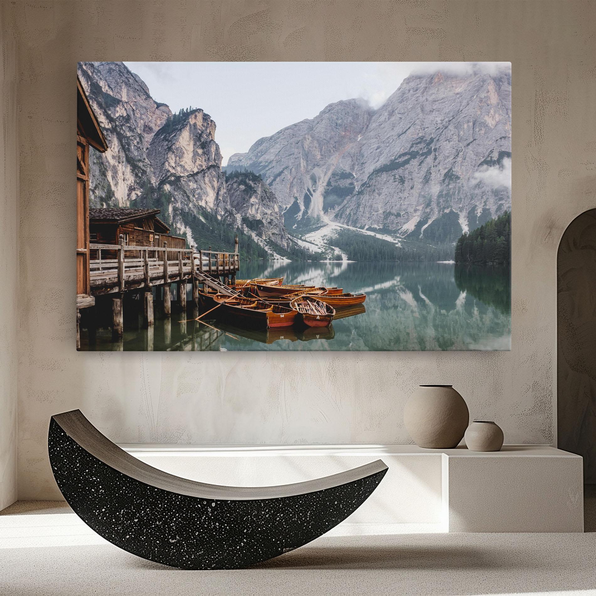 Картина на платно Cabin Lake mockup 8