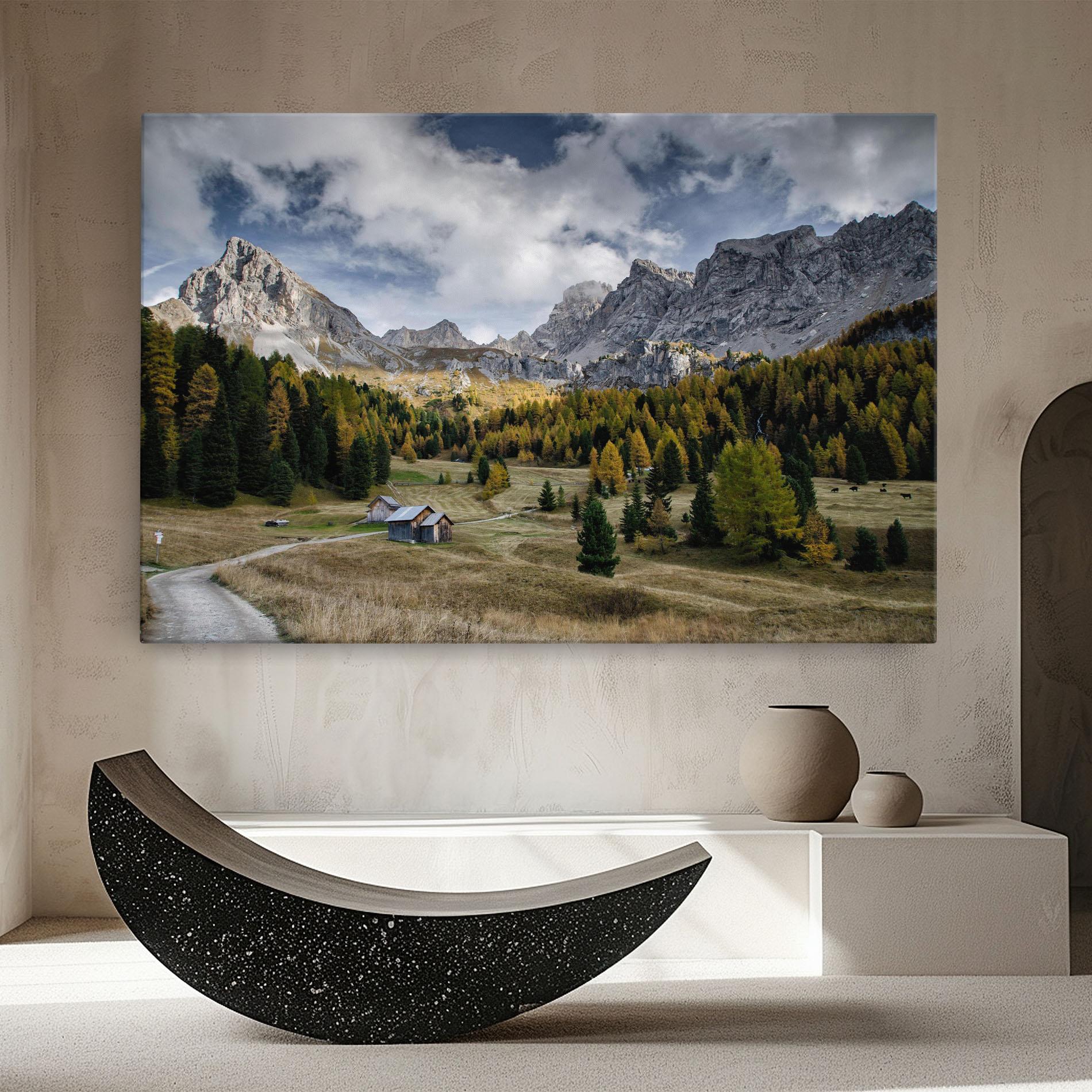 Картина на платно Cloudy Mountains View mockup 8