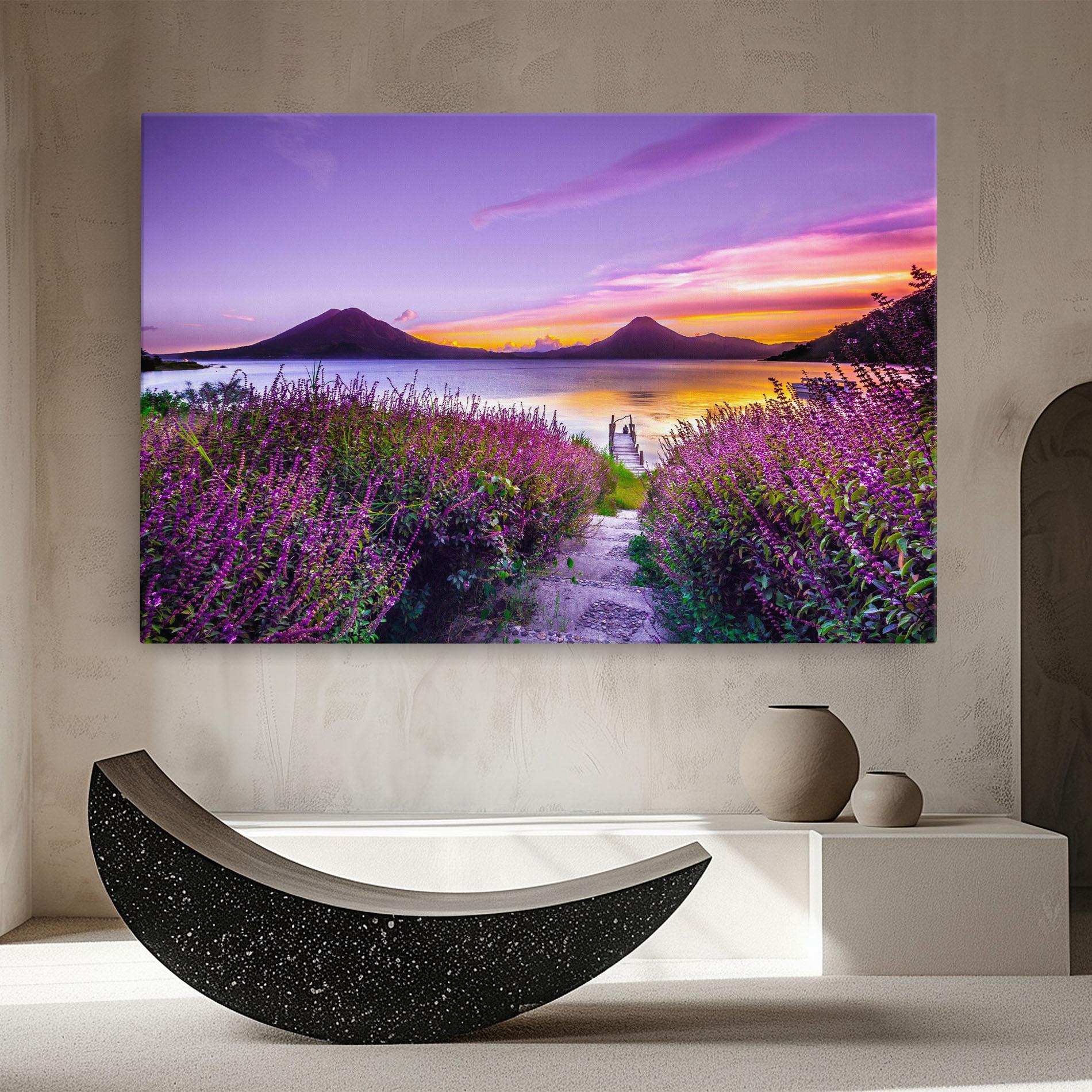 Картина на платно Purple Lake mockup 8