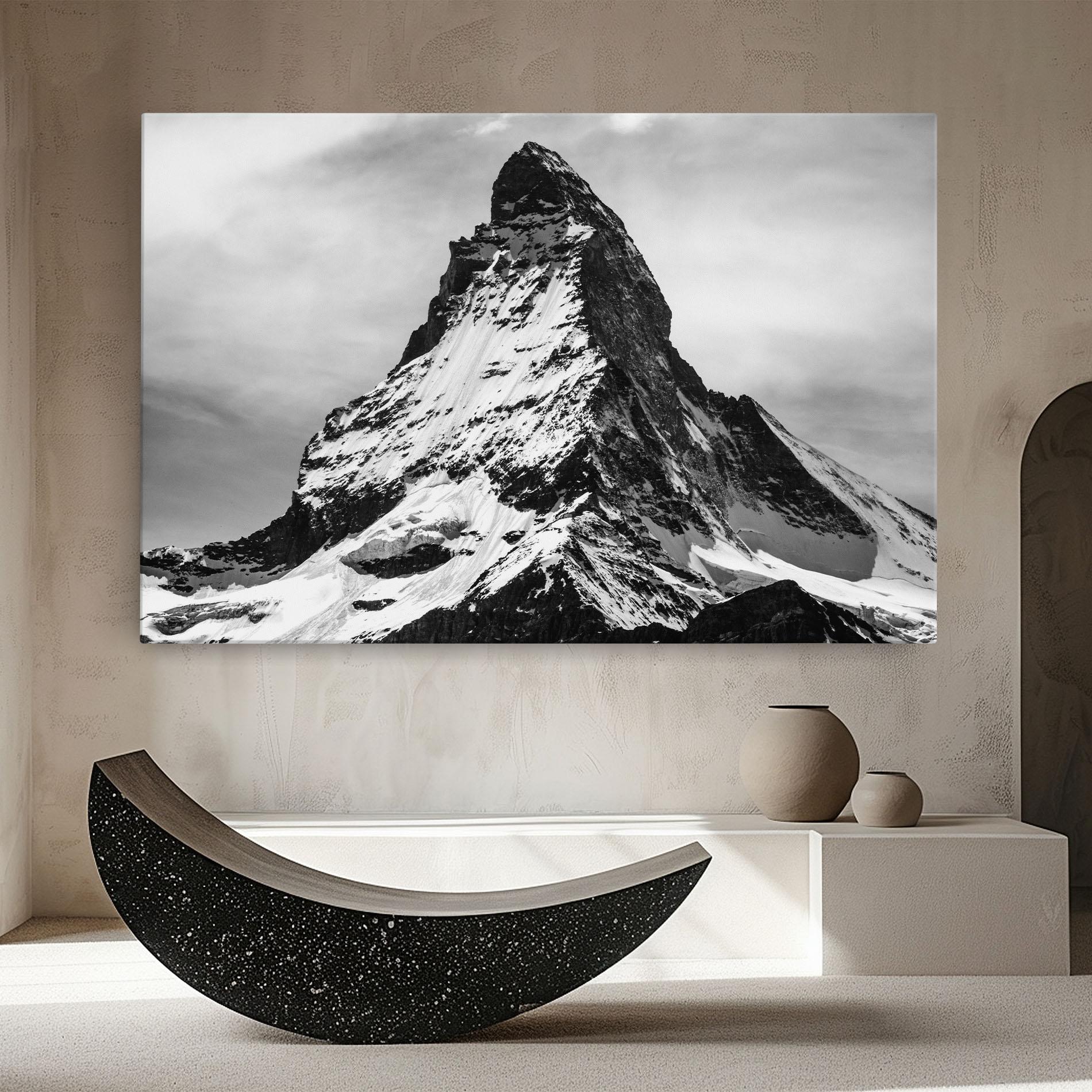 Картина на платно Snowy Black Mountain mockup 8