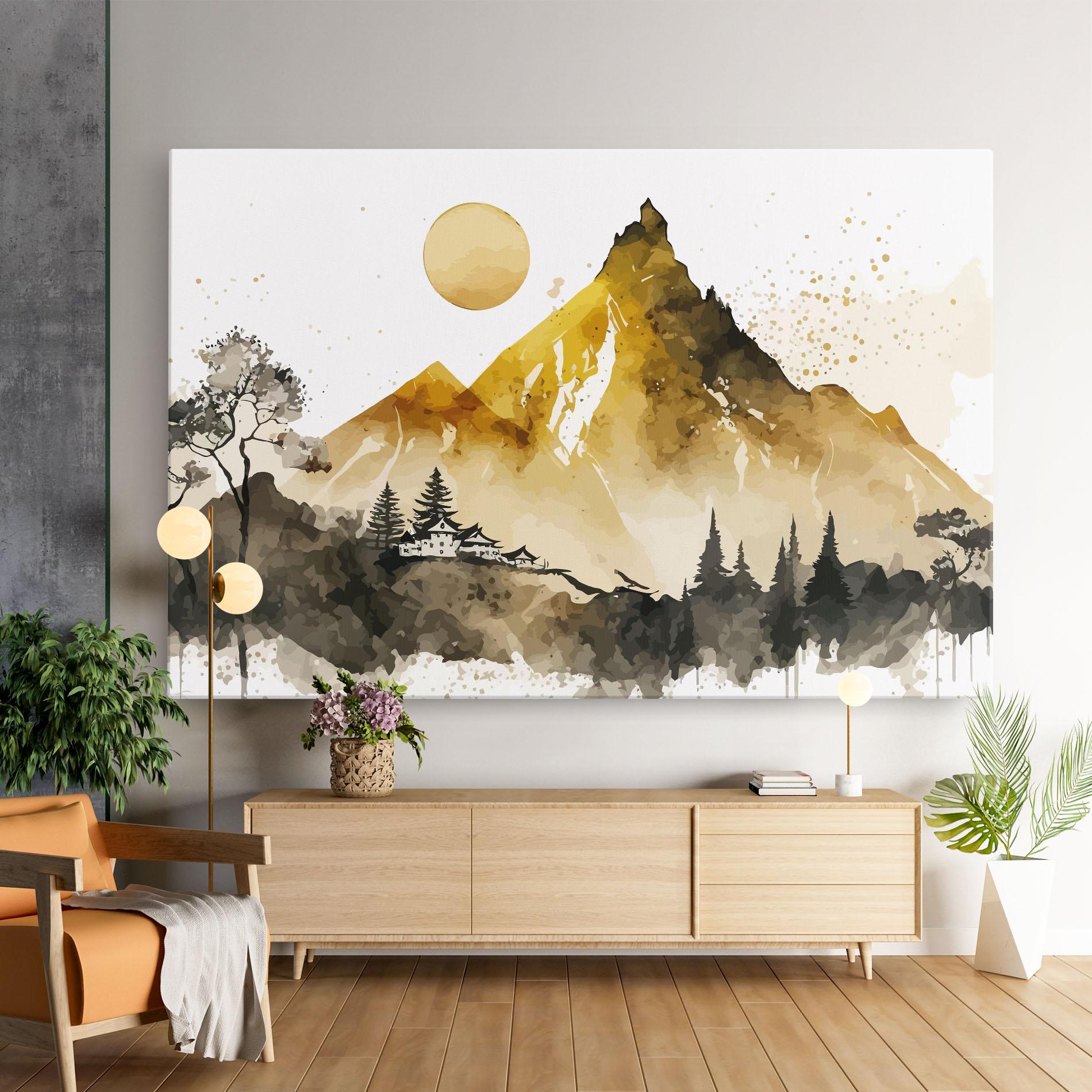 Картина на платно Gold Mountain Art mockup 9