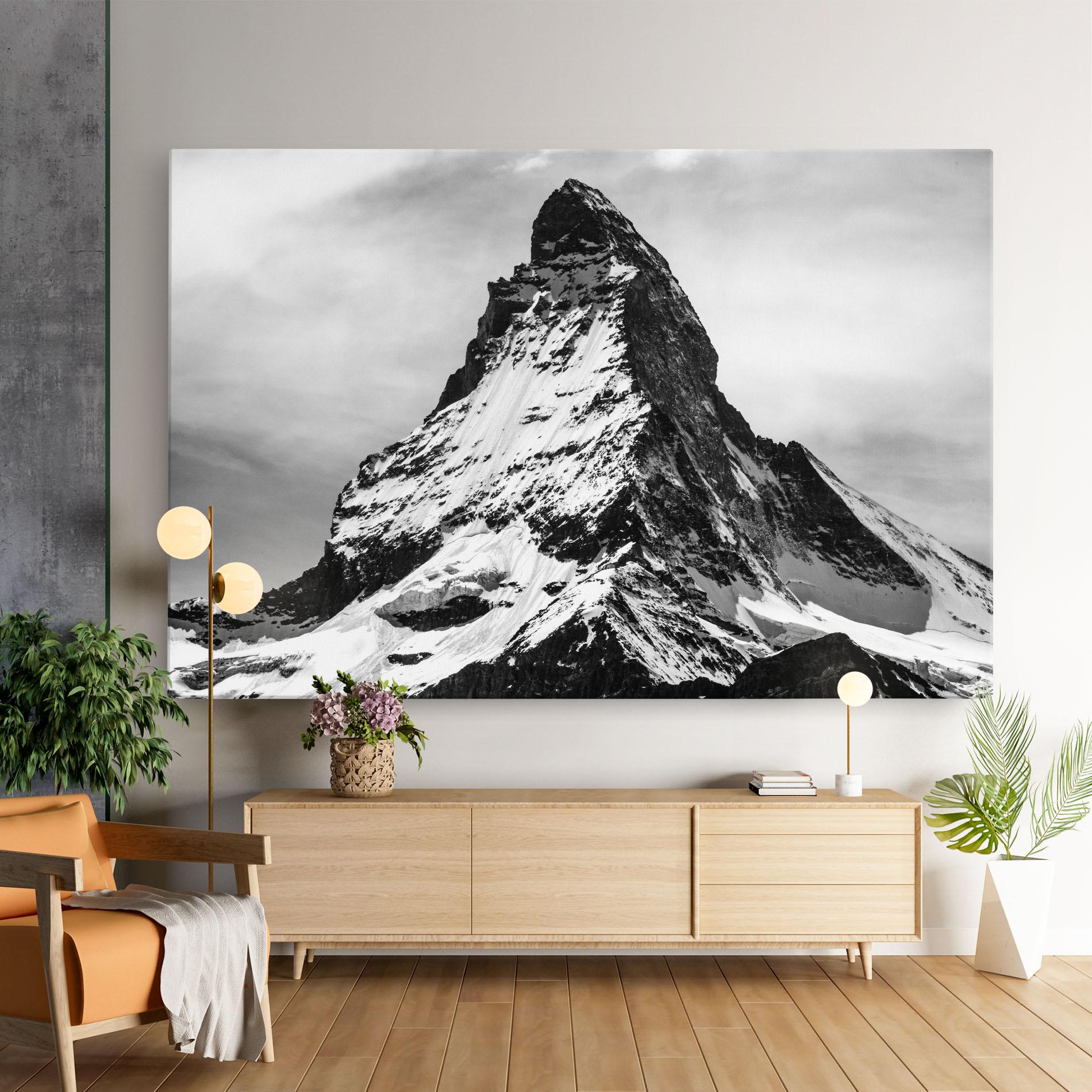 Картина на платно Snowy Black Mountain mockup 9