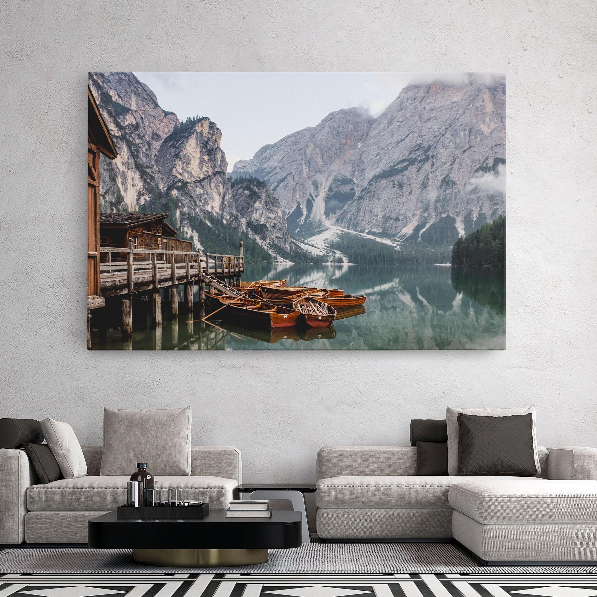 Картина на платно Cabin Lake mockup 2