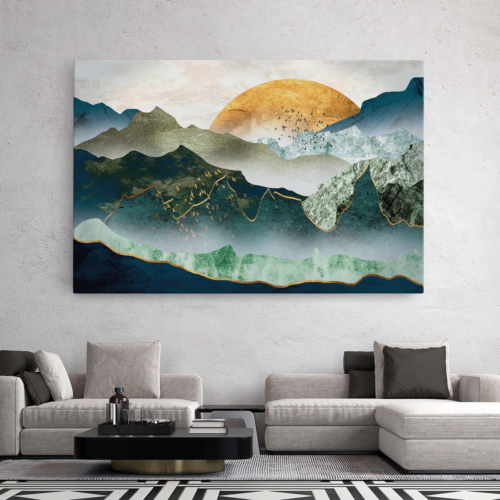 Картина на платно Golden Mountains mockup 2