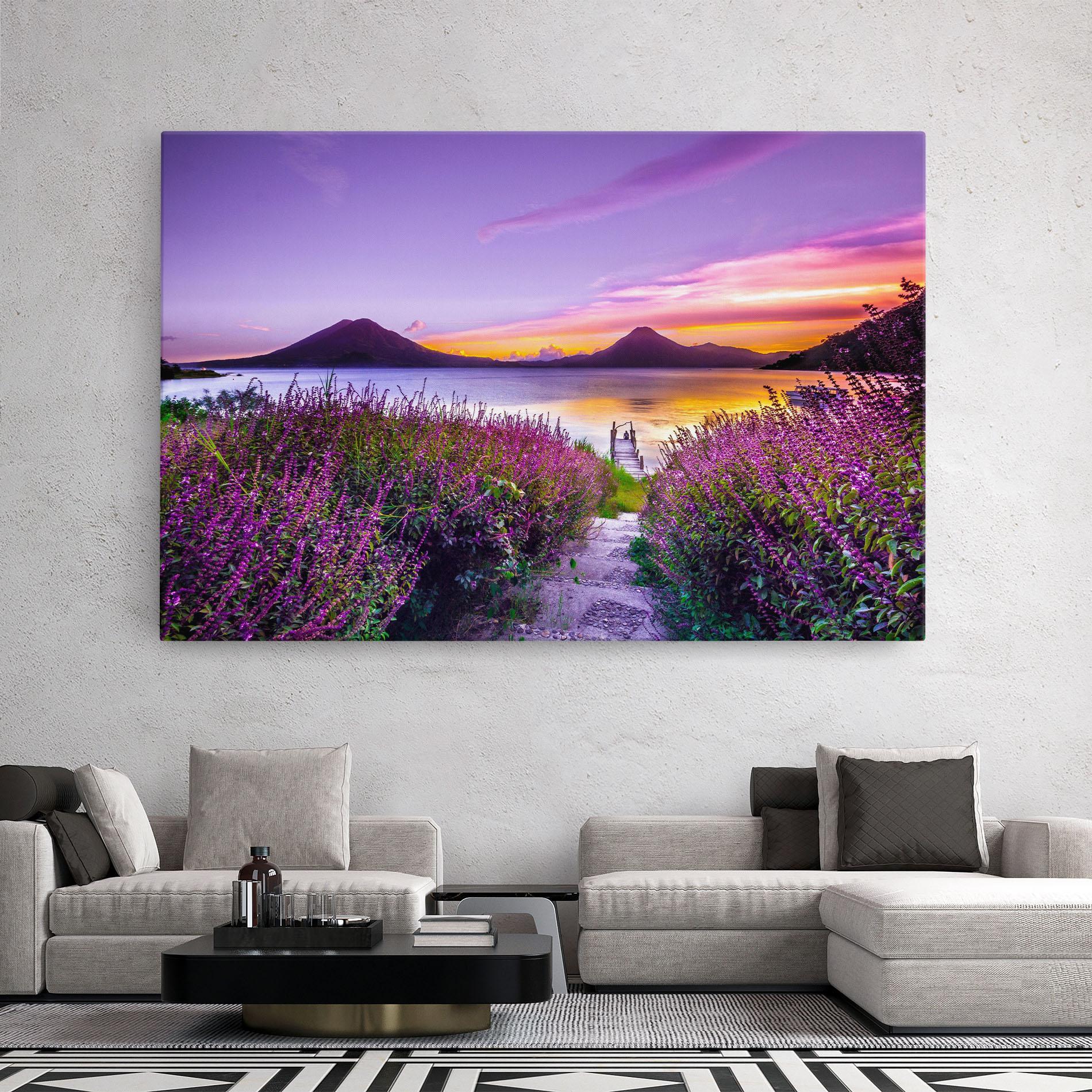 Картина на платно Purple Lake mockup 2