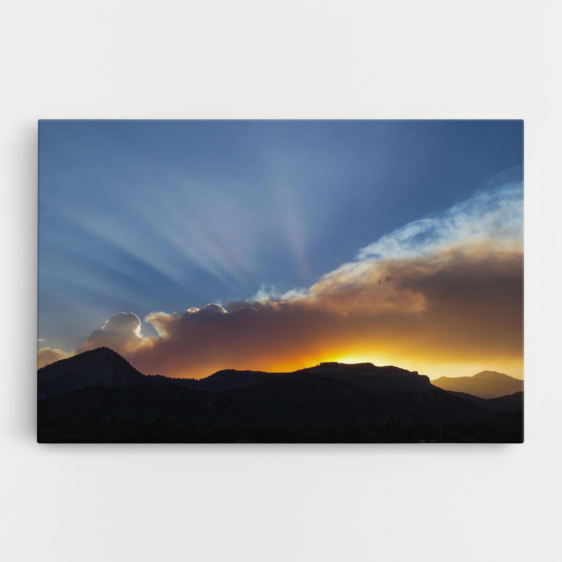 Картина на платно Mountain Silhouette Sunrise mockup 0