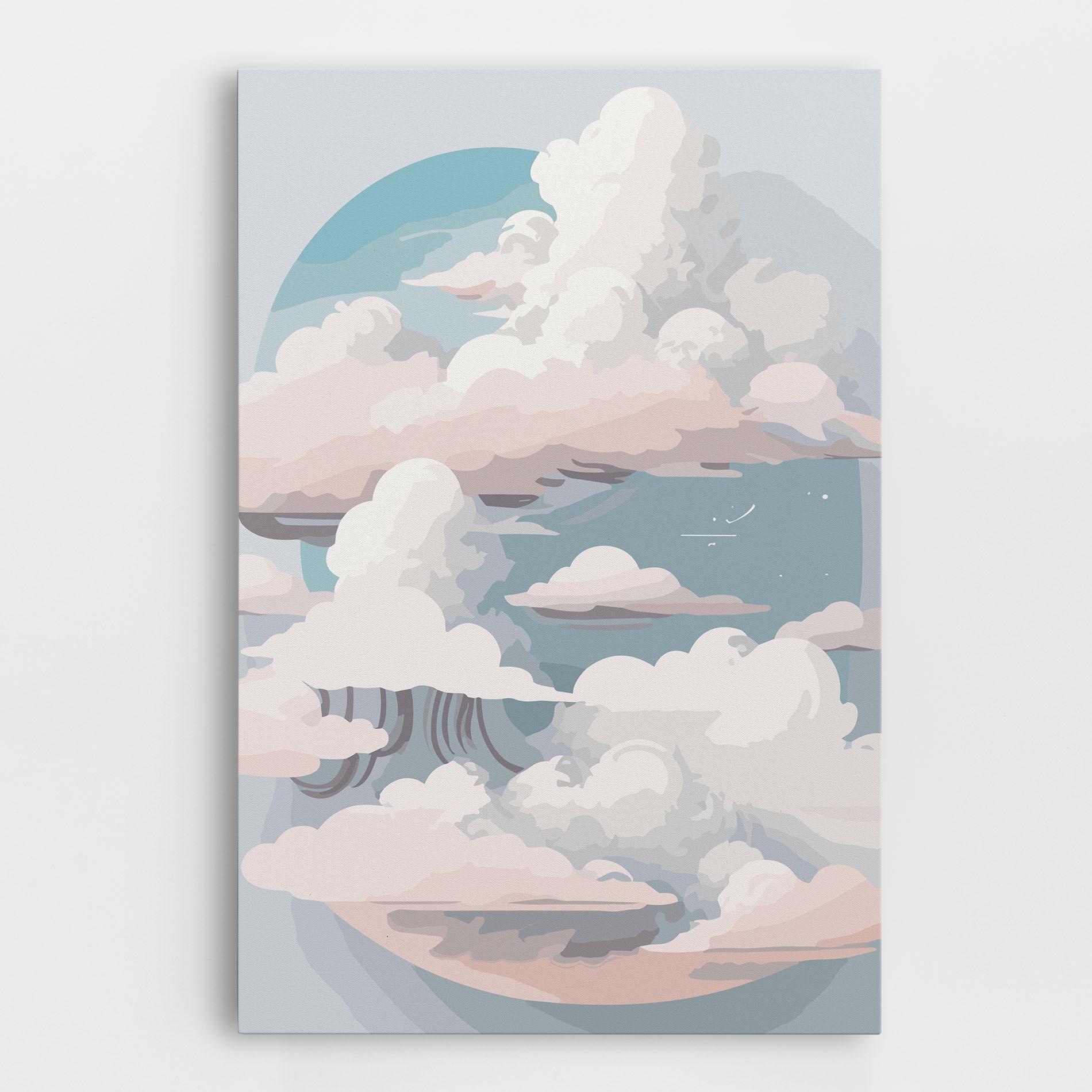 Картина на платно Cloud White Art mockup 0