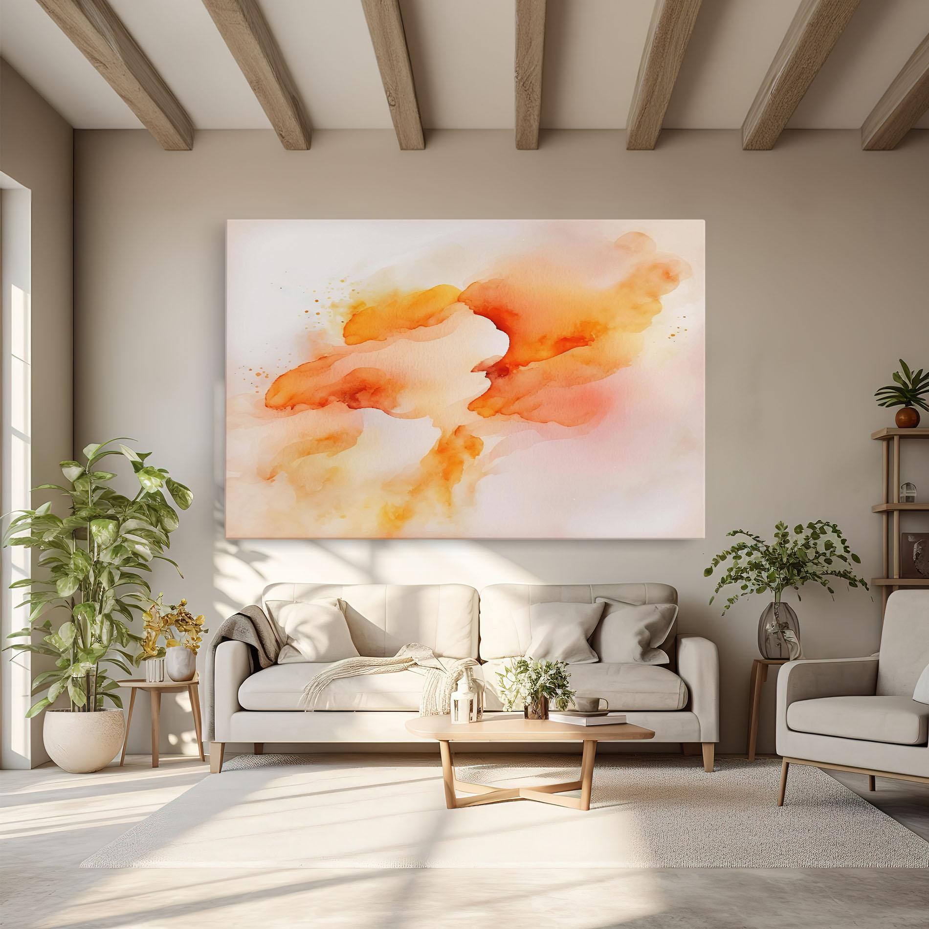 Картина на платно Abstract Orange Cloud mockup 6