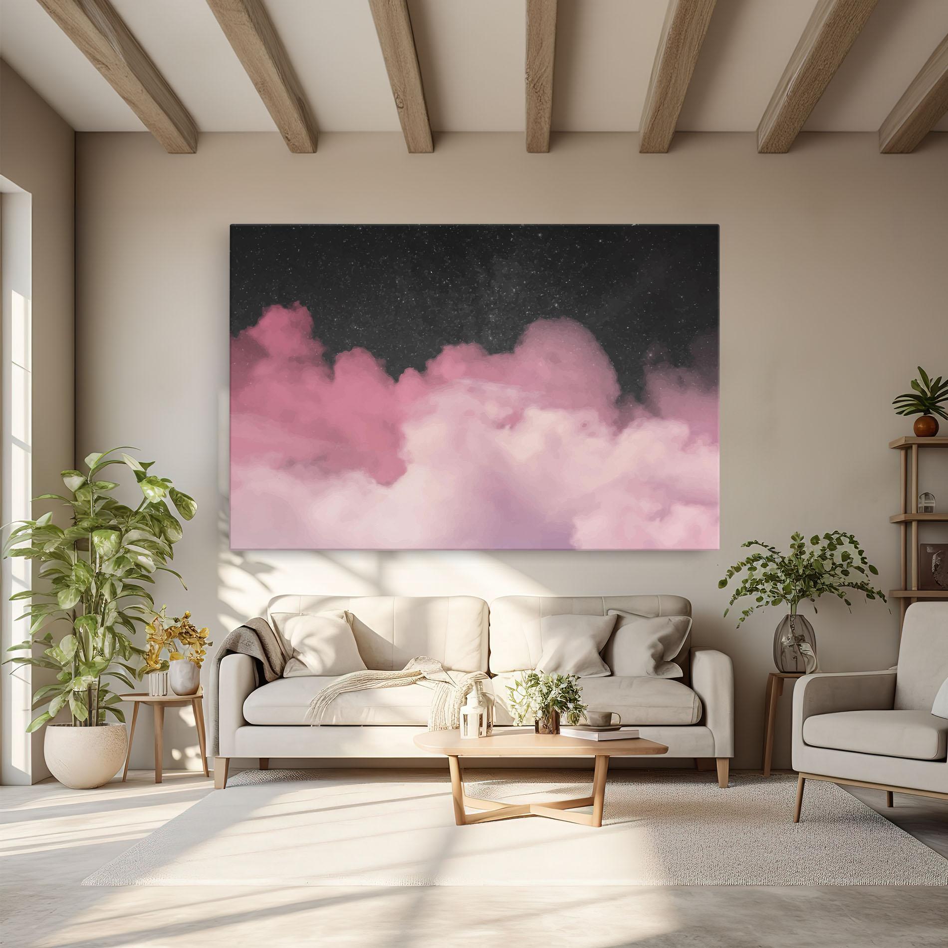 Картина на платно Clouds Watercolor Purple mockup 6