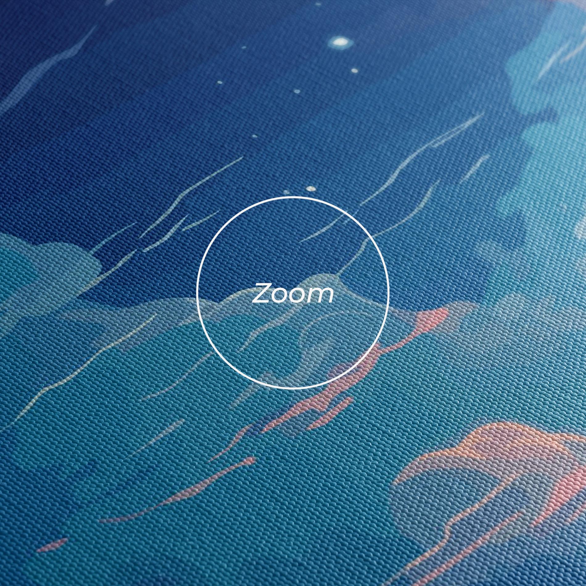 Картина на платно Blue Cloud Moon mockup 3