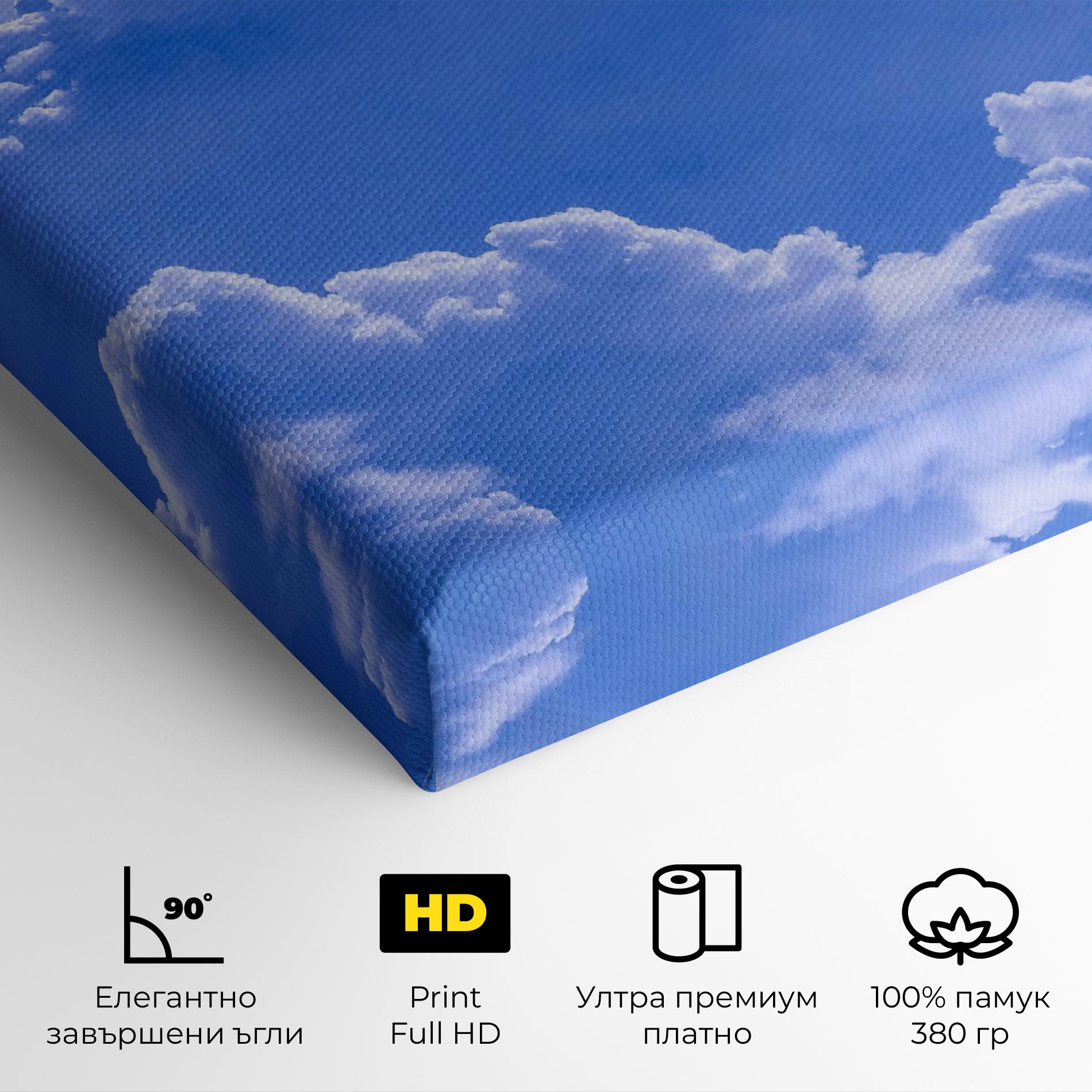Картина на платно Big Blue Cloud mockup 4