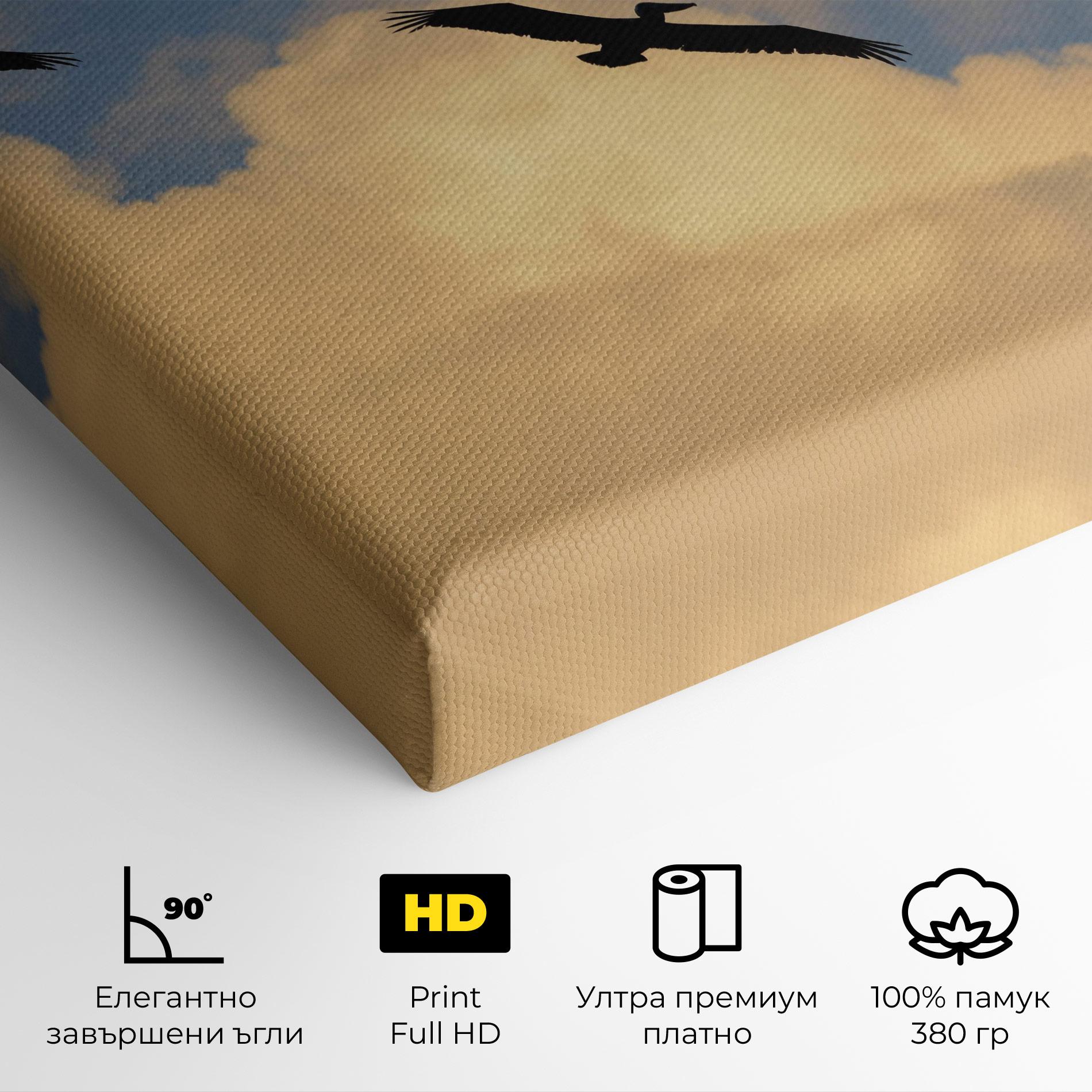 Картина на платно Bird Shilouette Cloud mockup 4
