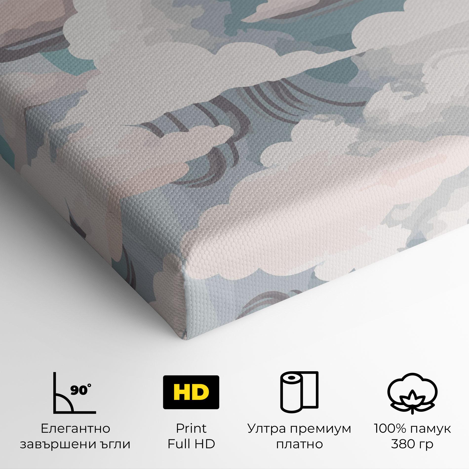 Картина на платно Cloud White Art mockup 4