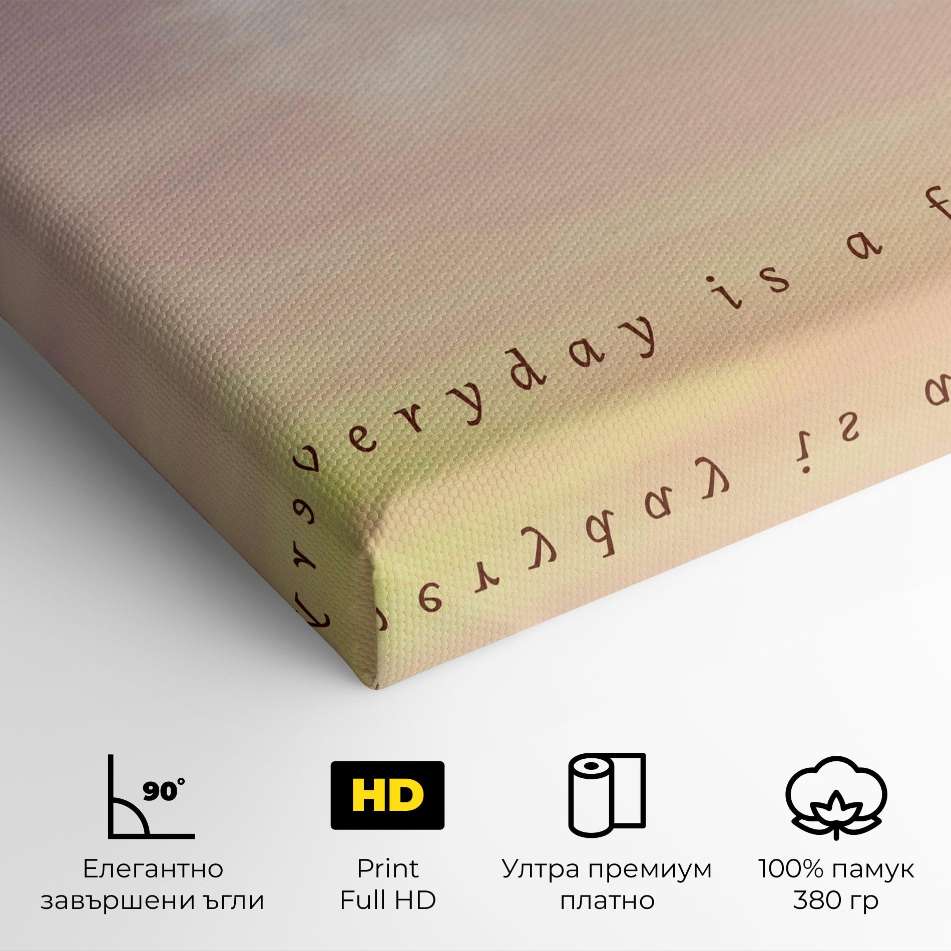 Картина на платно Clouds Text Cream mockup 4