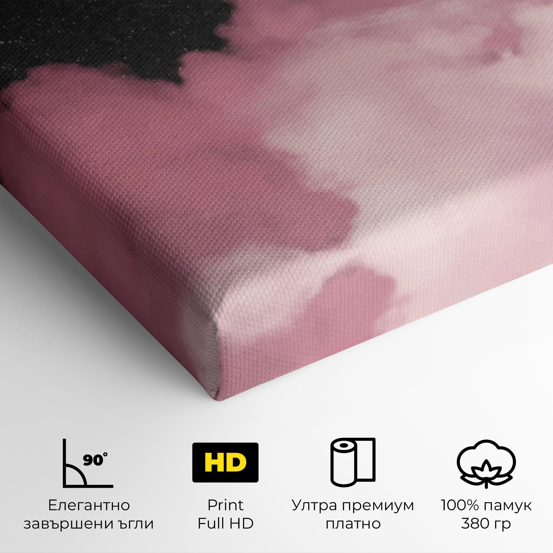 Картина на платно Clouds Text Pink mockup 4