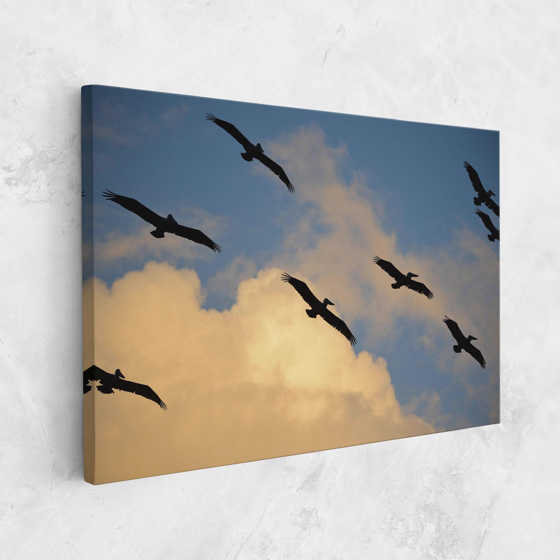 Картина на платно Bird Shilouette Cloud mockup 1
