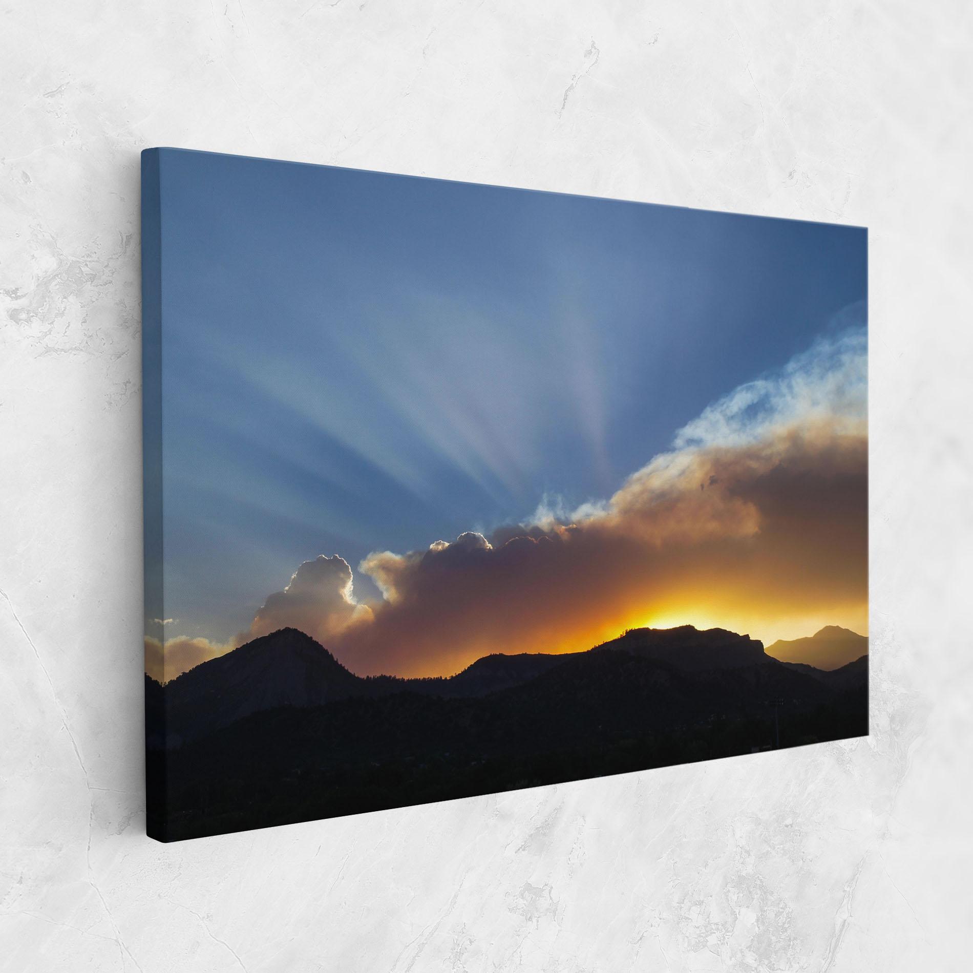 Картина на платно Mountain Silhouette Sunrise mockup 1