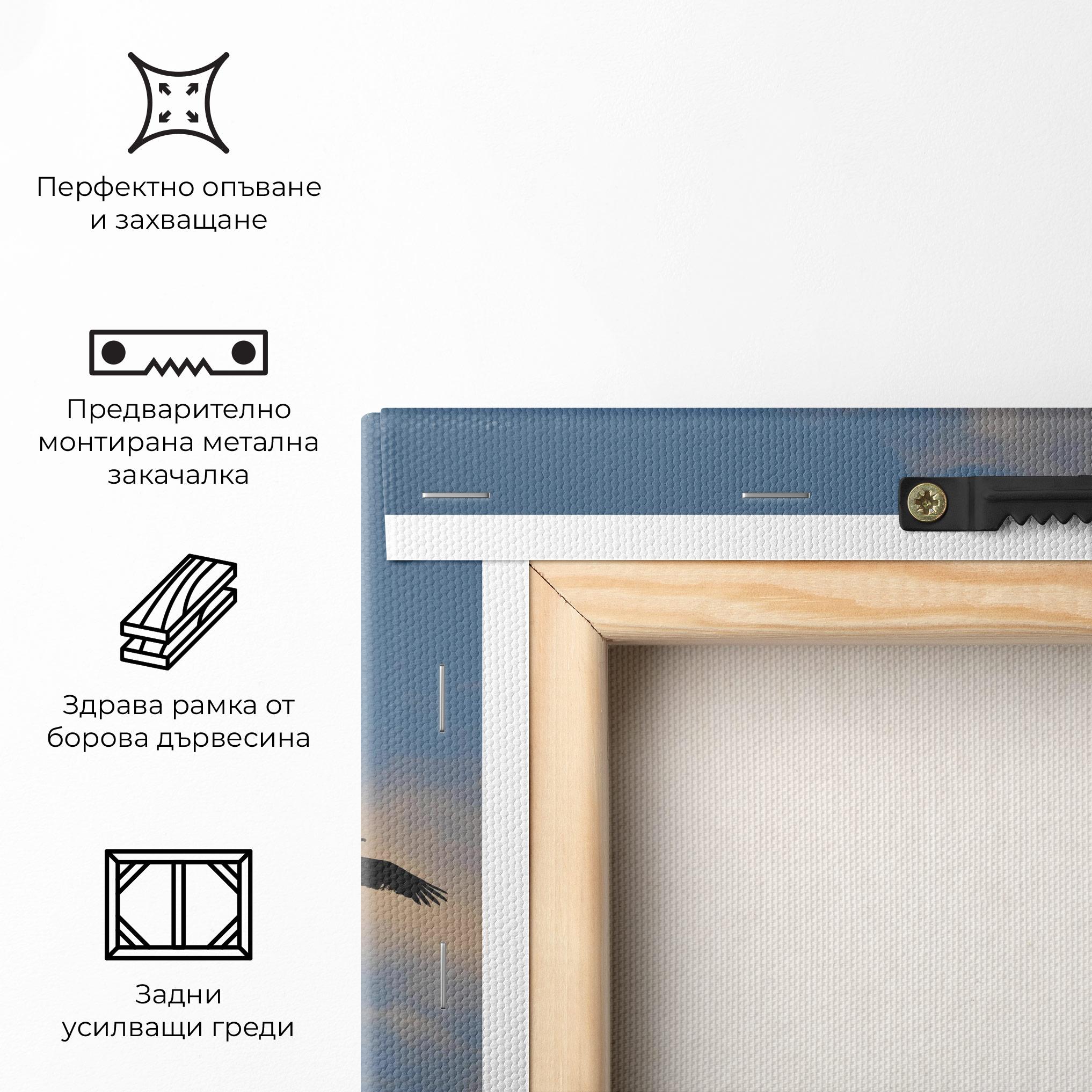Картина на платно Bird Shilouette Cloud mockup 5
