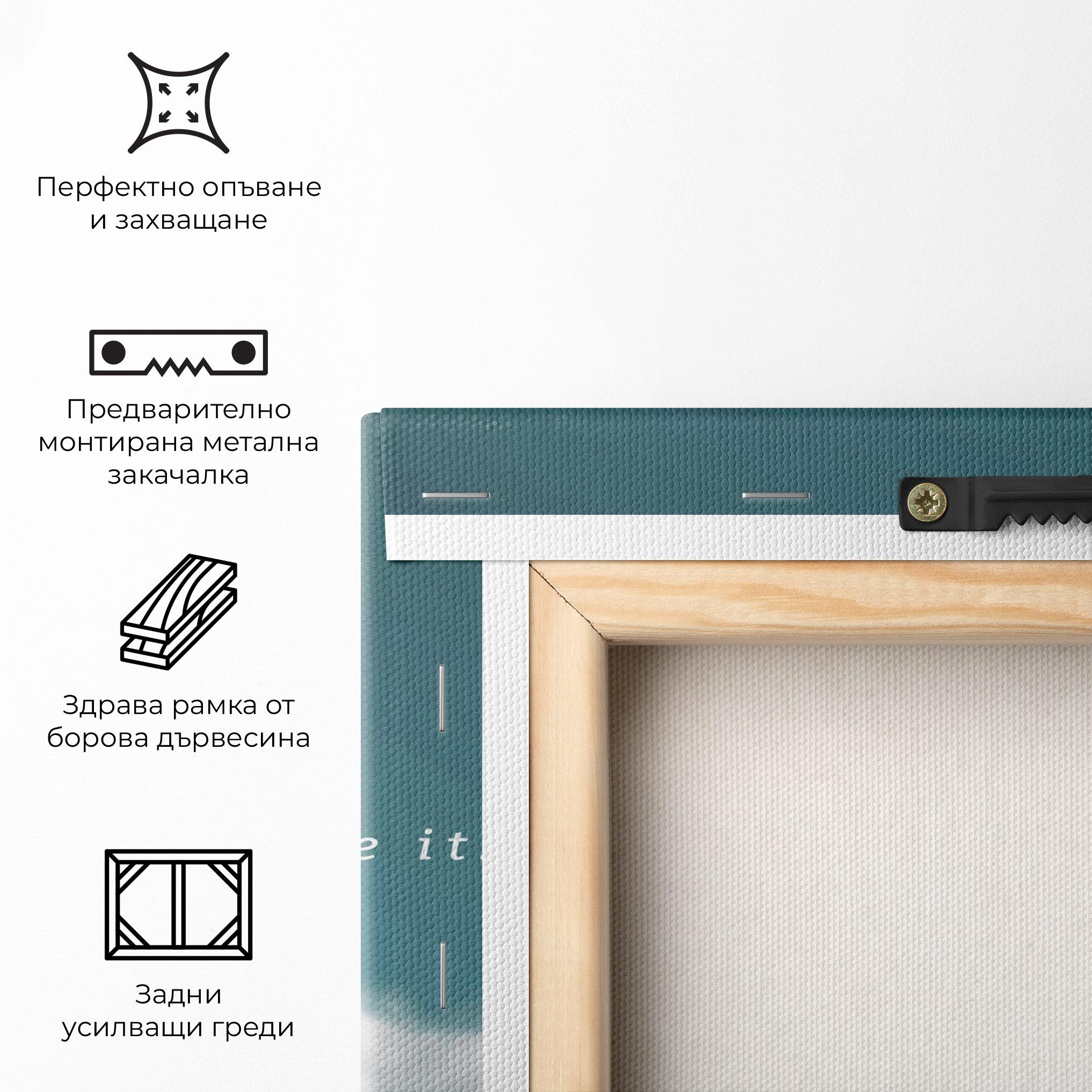 Картина на платно Clouds Text Green mockup 5