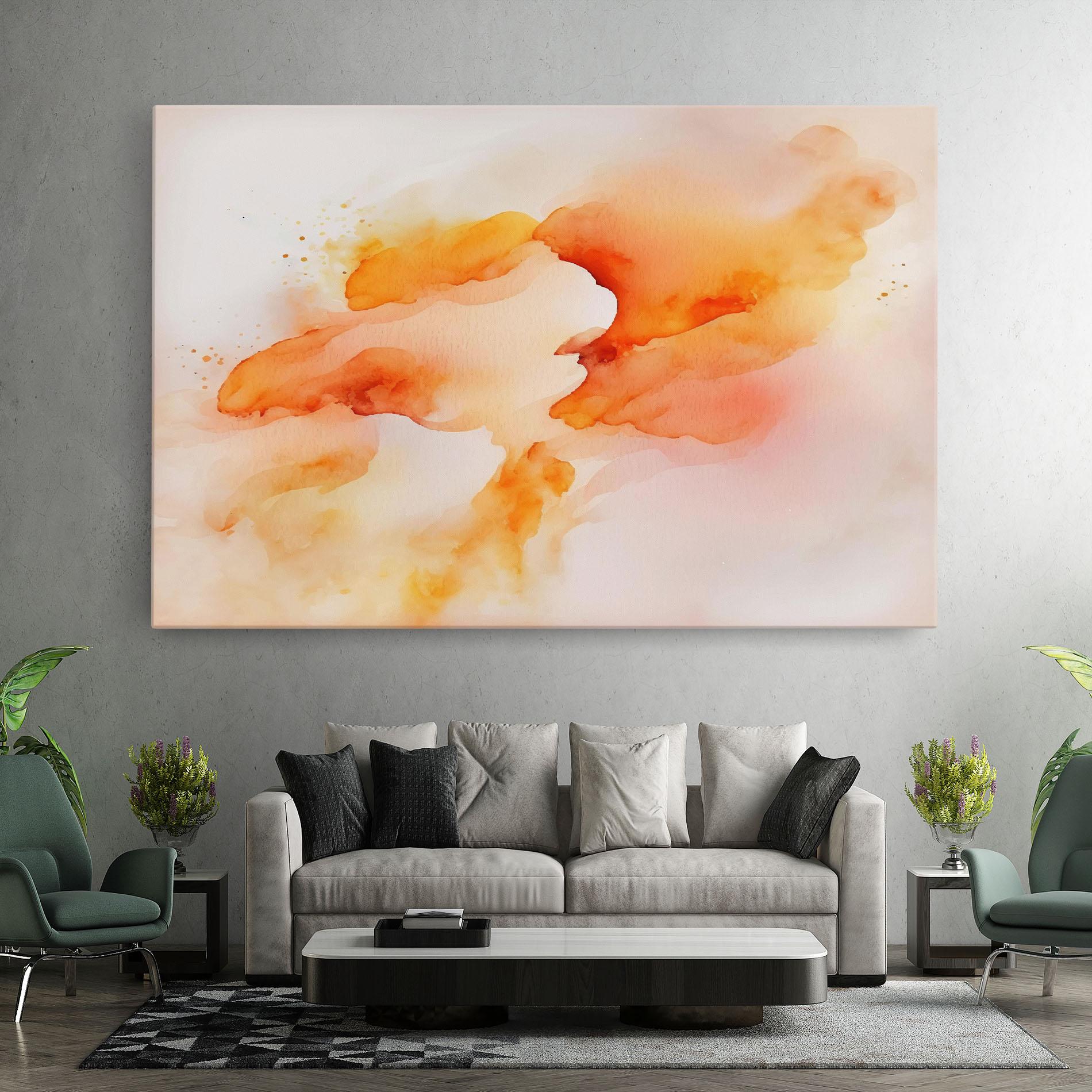 Картина на платно Abstract Orange Cloud mockup 7