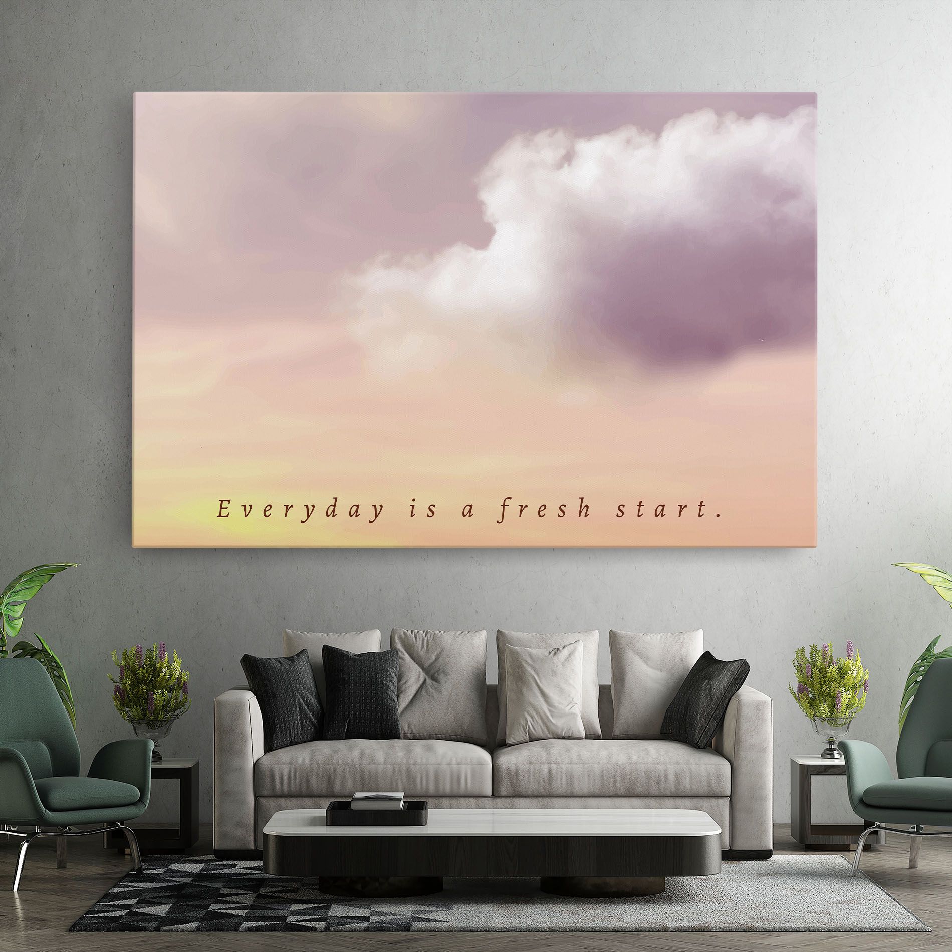 Clouds Text Cream mockup 7