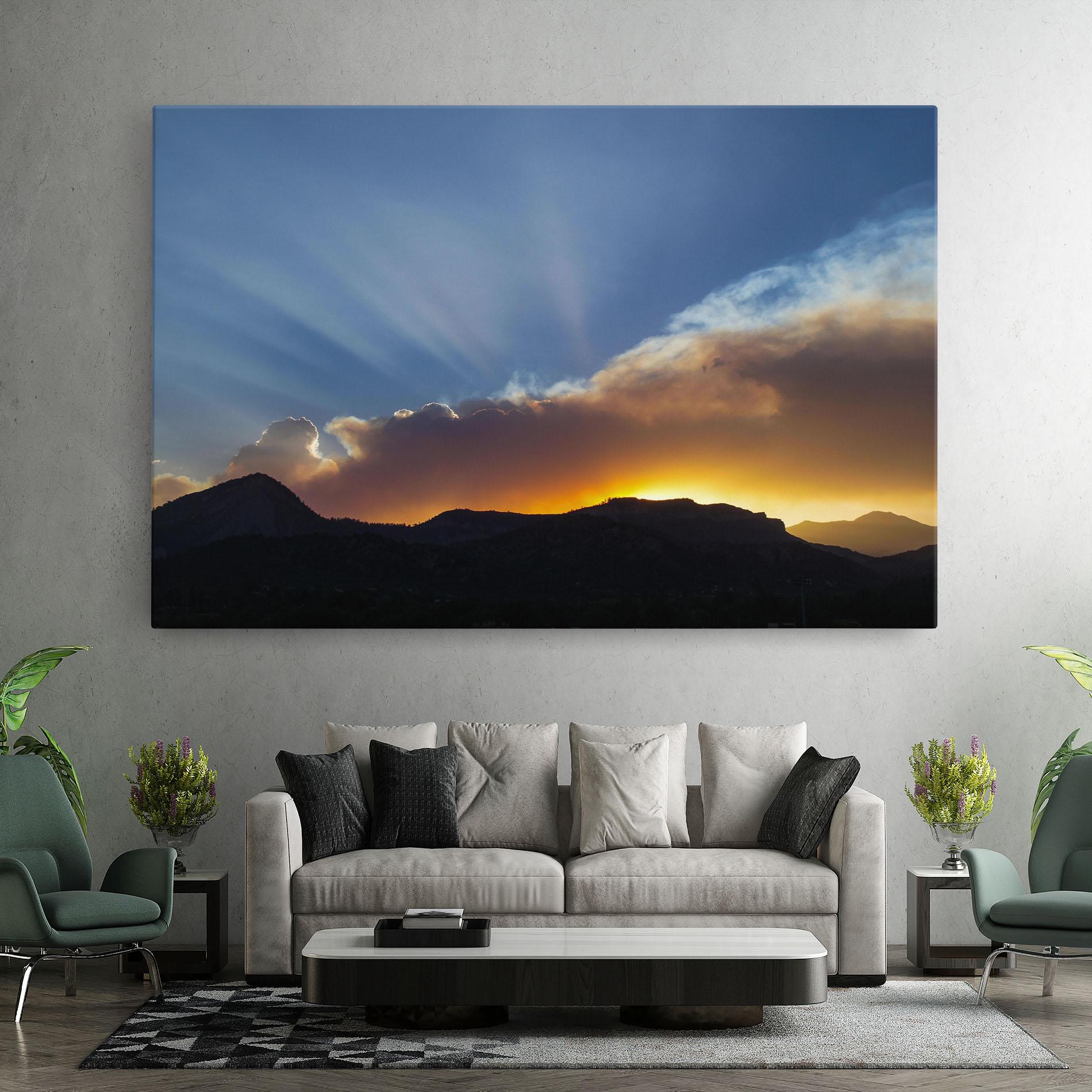 Картина на платно Mountain Silhouette Sunrise mockup 7