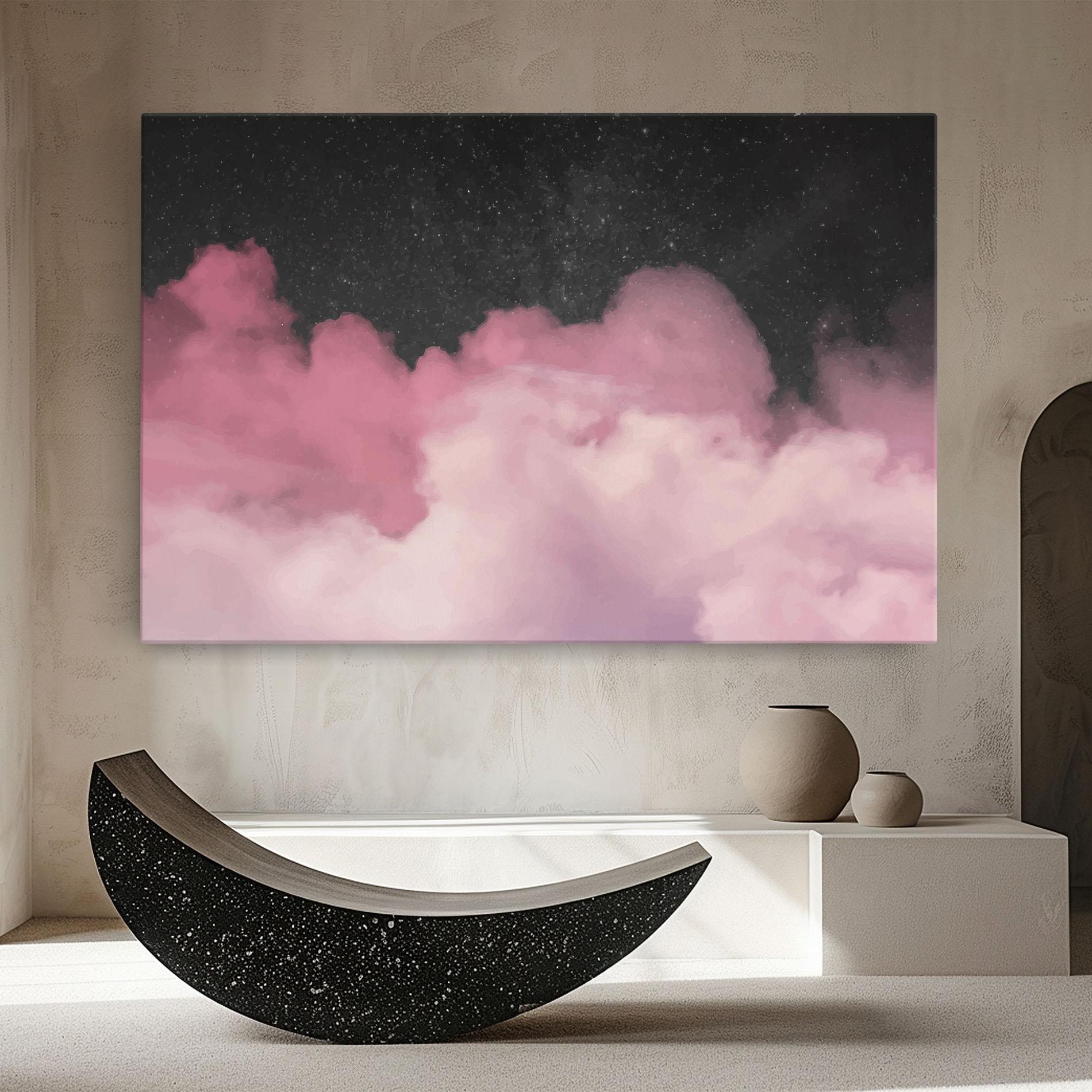 Картина на платно Clouds Watercolor Purple mockup 8
