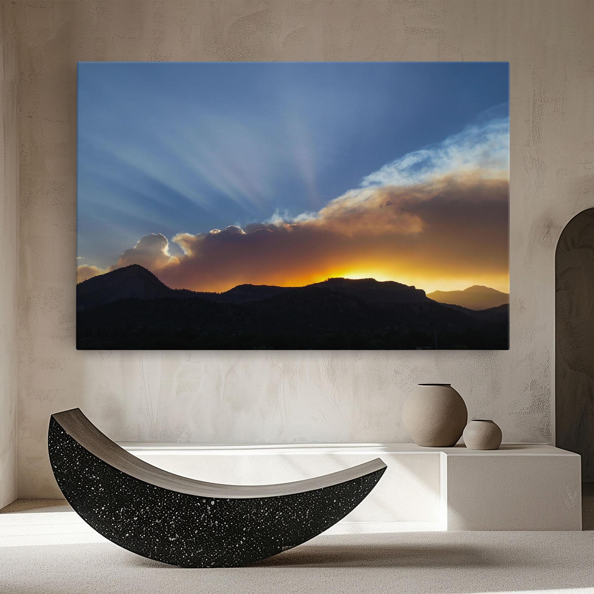 Картина на платно Mountain Silhouette Sunrise mockup 8