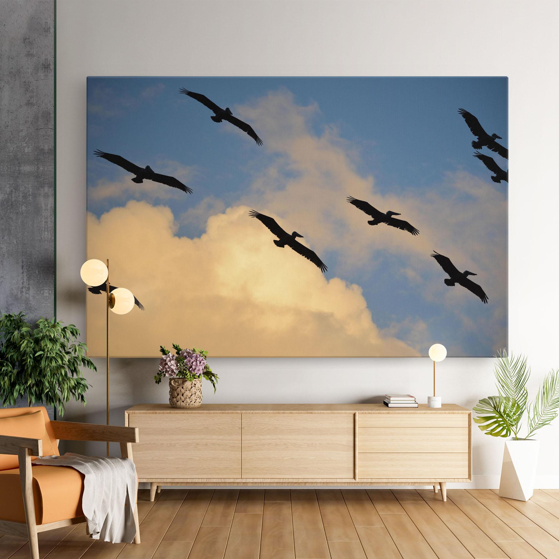 Картина на платно Bird Shilouette Cloud mockup 9