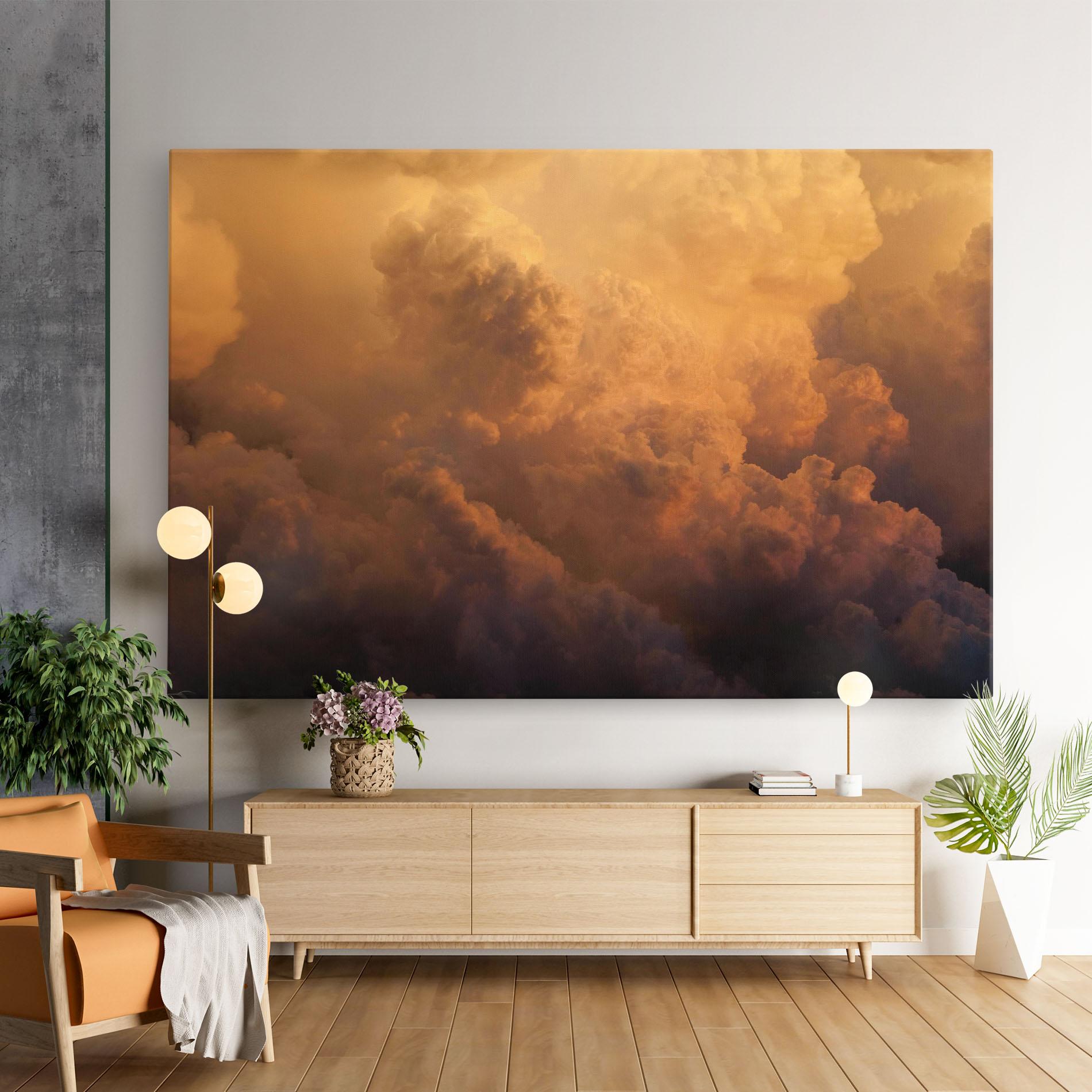 Картина на платно Brown Orange Clouds mockup 9