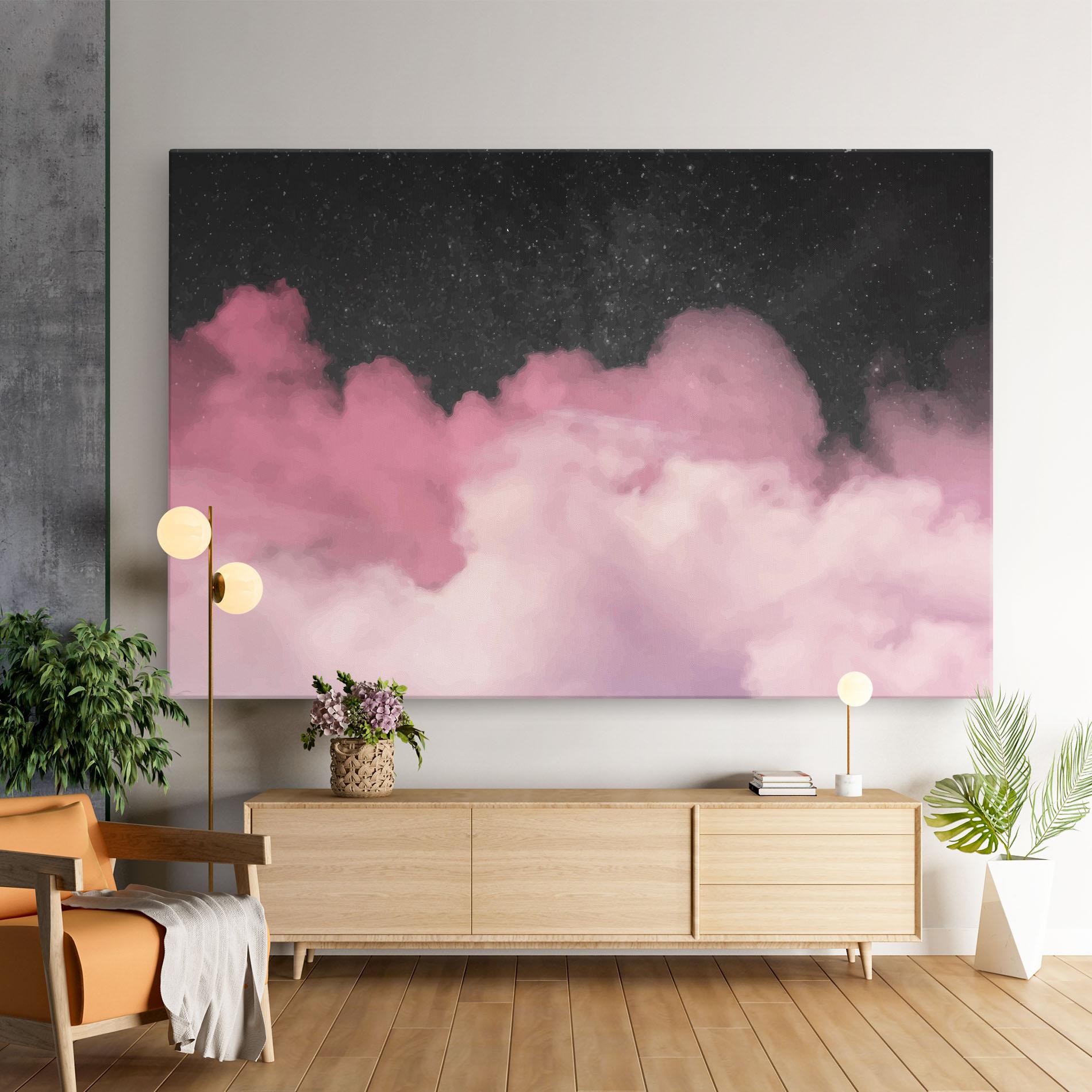 Картина на платно Clouds Watercolor Purple mockup 9