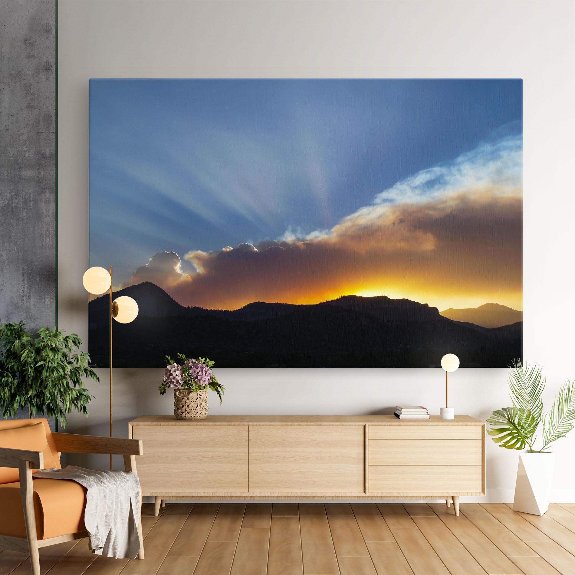 Картина на платно Mountain Silhouette Sunrise mockup 9