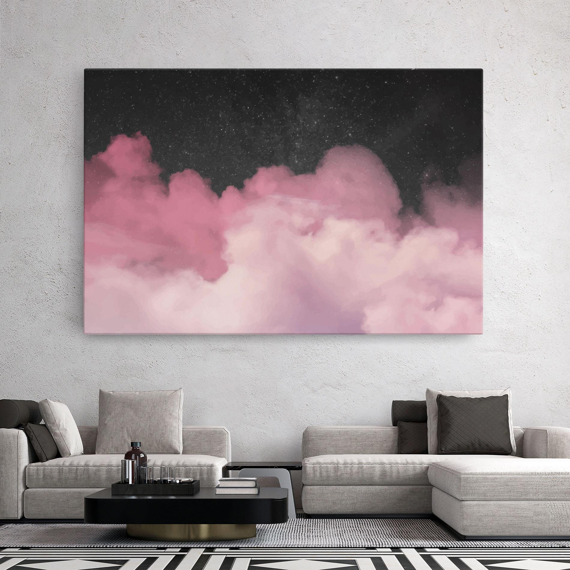 Картина на платно Clouds Watercolor Purple mockup 2